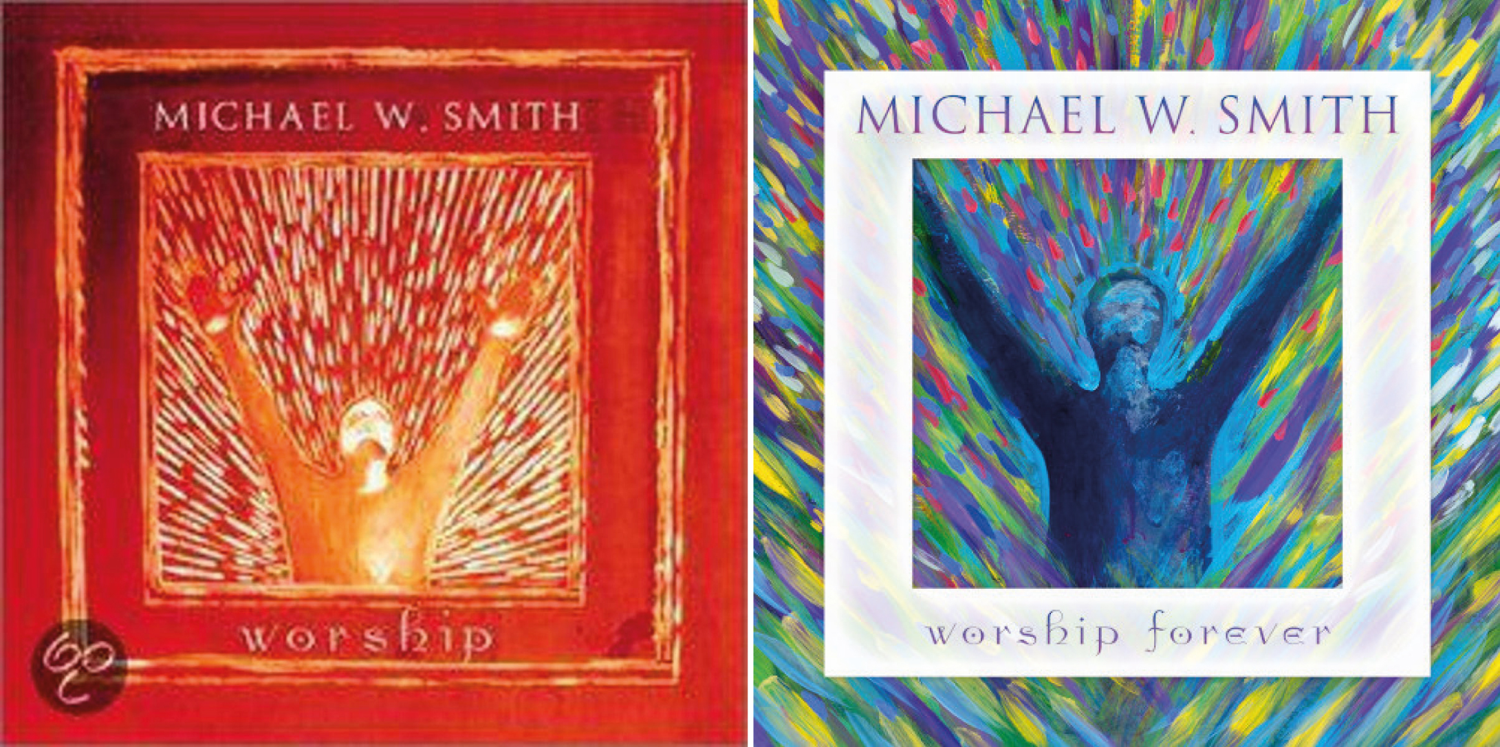 Två skivor med Michael W. Smith - "Worship" (2001) och "Worship forever" (2021).