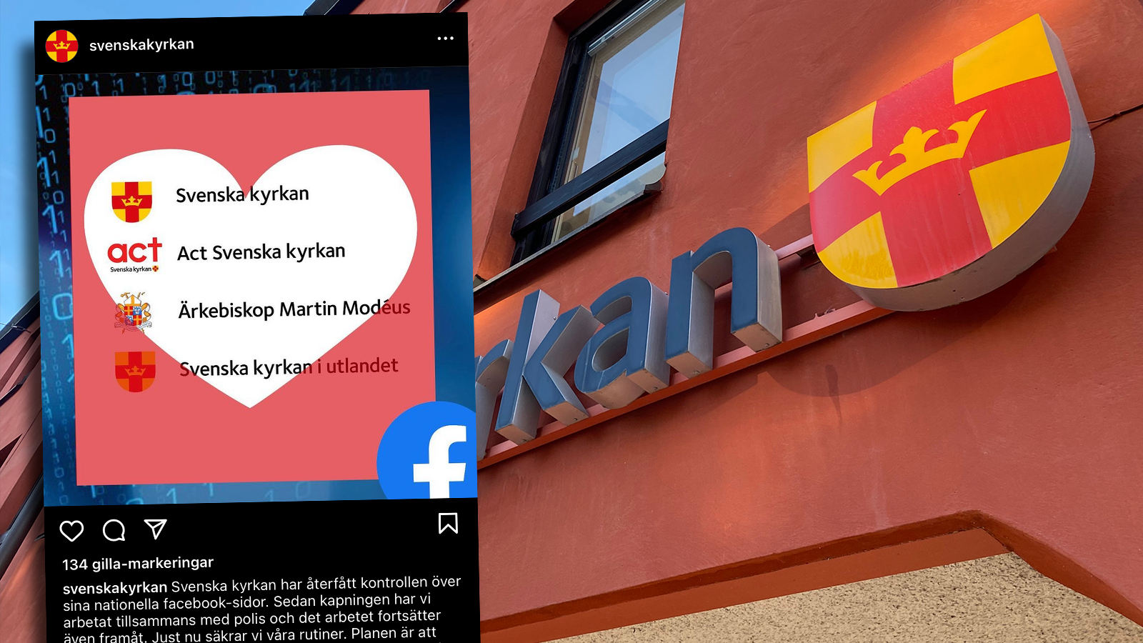 Svenska kyrkan har fått tillbaka sina FB-konton