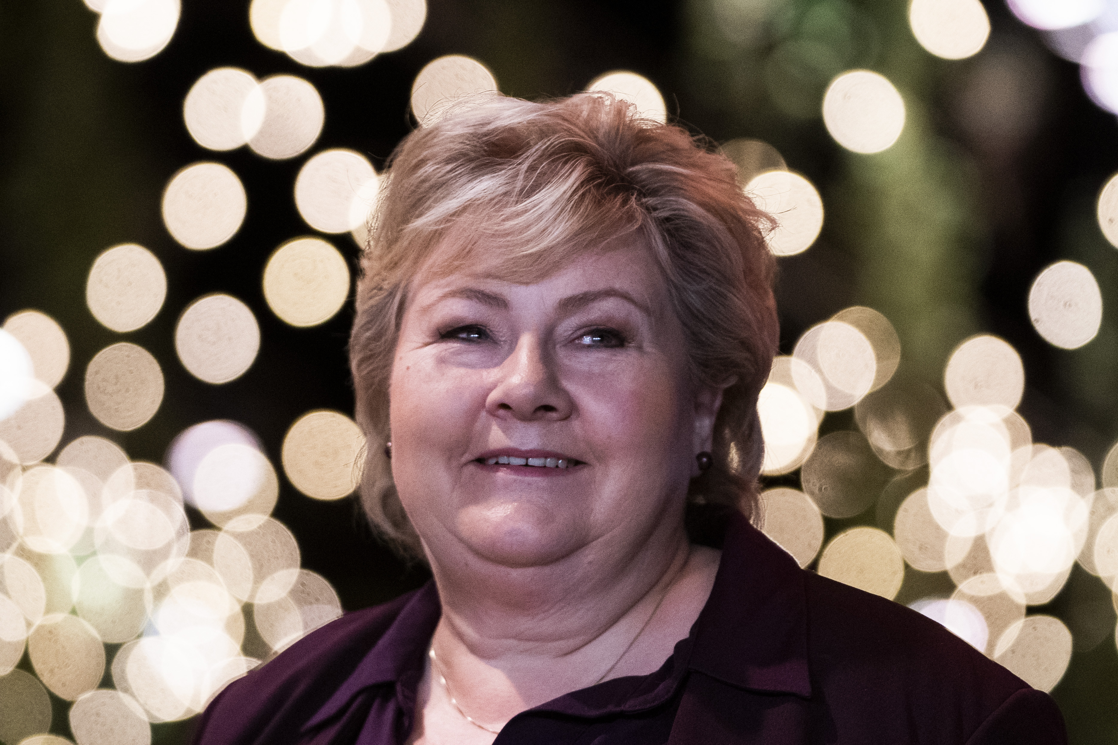 Oslo 20220512. 
Høyreleder Erna Solberg ​under NHOs årskonferanse i Oslo Spektrum.
Foto: Terje Pedersen / NTB