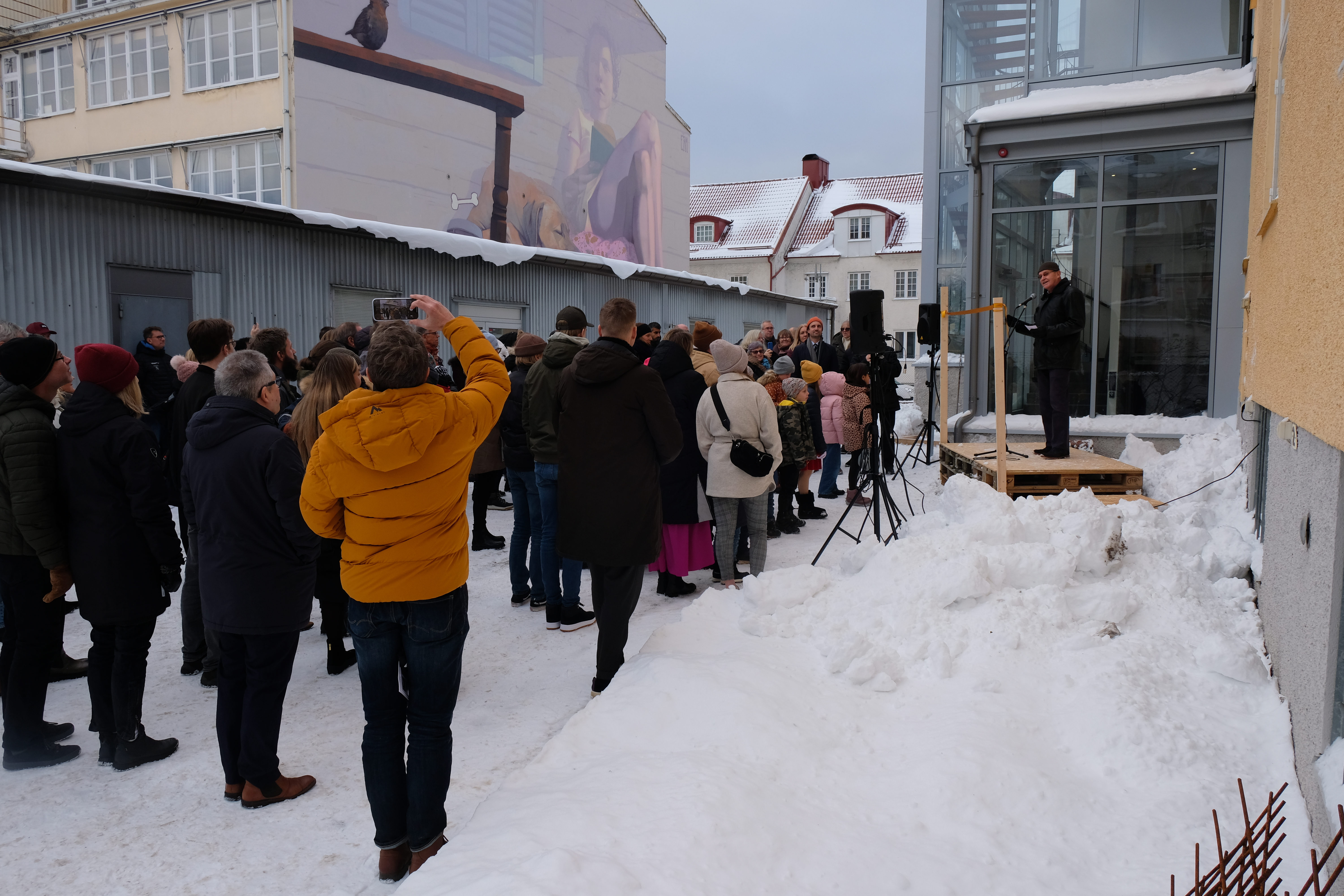 Invigning av Gula huset, Korskyrkans sociala center i stadsdelen Norrby i Borås, lördagen den 4 december 2021.