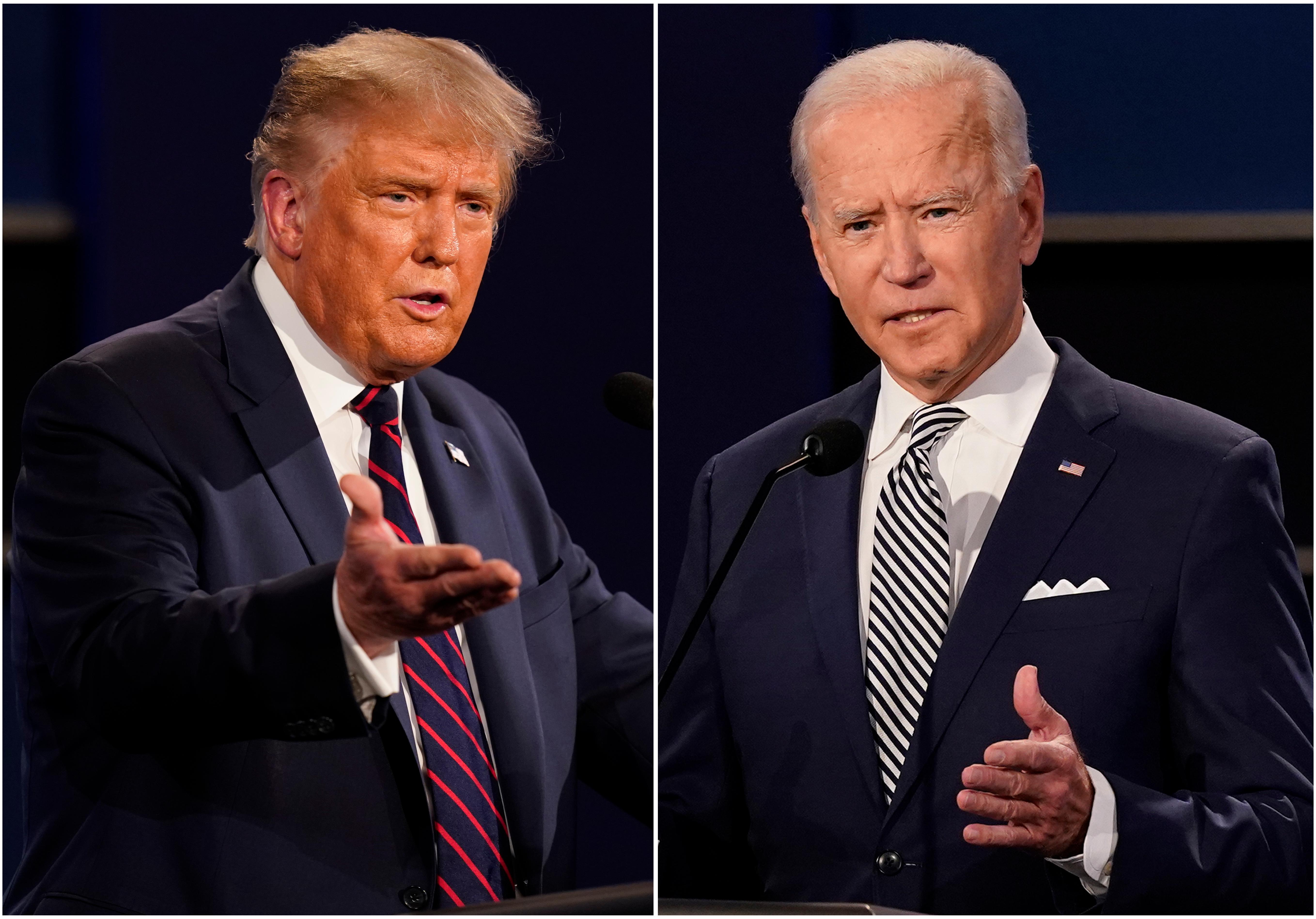 Presset Trump og tilbakelent Biden under nattens folkemøter