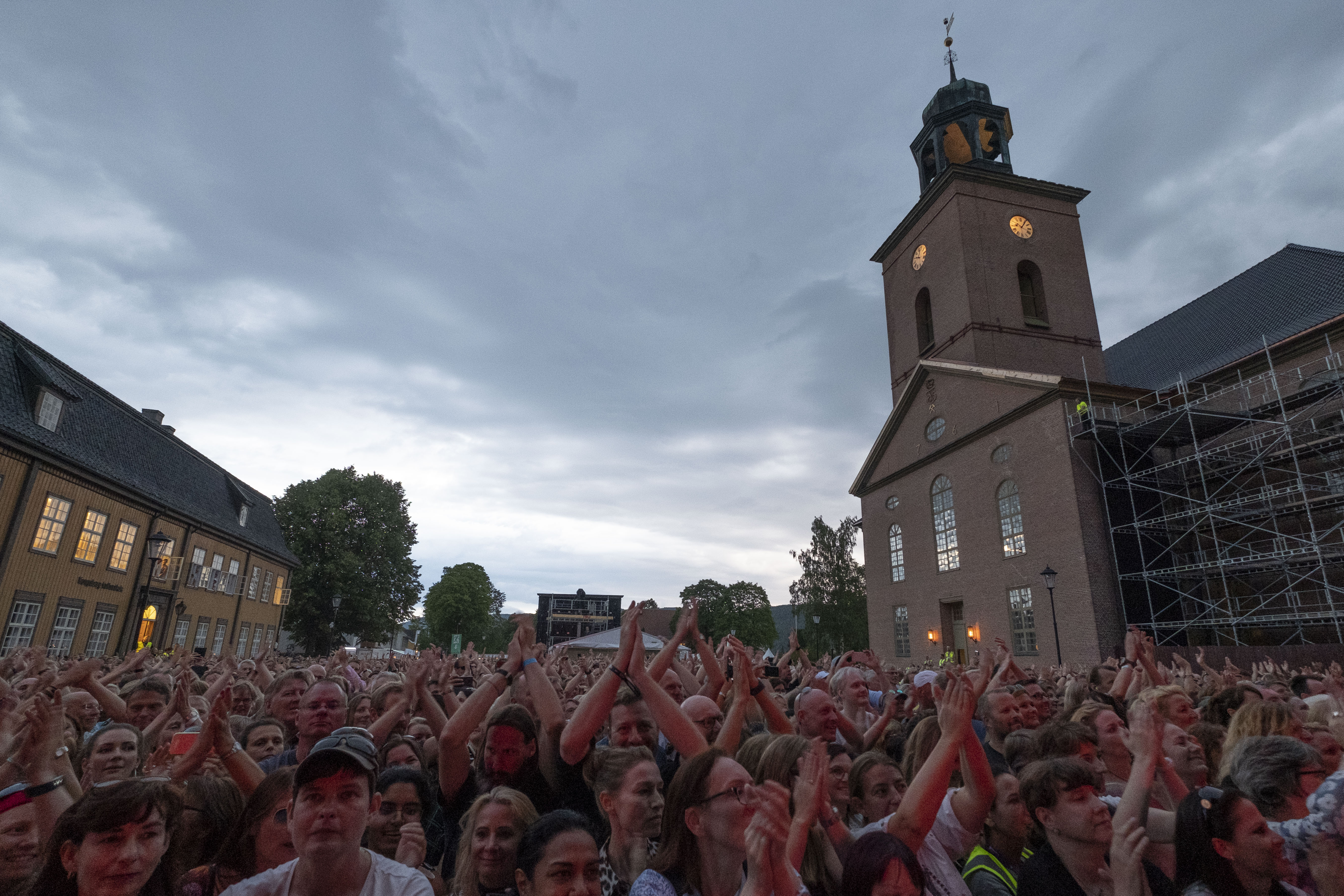 Kongsberg  20180706.
Fredagens headlinere på Kongsberg Jazzfestival A-ha på scenen. I følge konferansieren for første gang siden 1989.
Foto: Tor Erik Schrøder / NTB