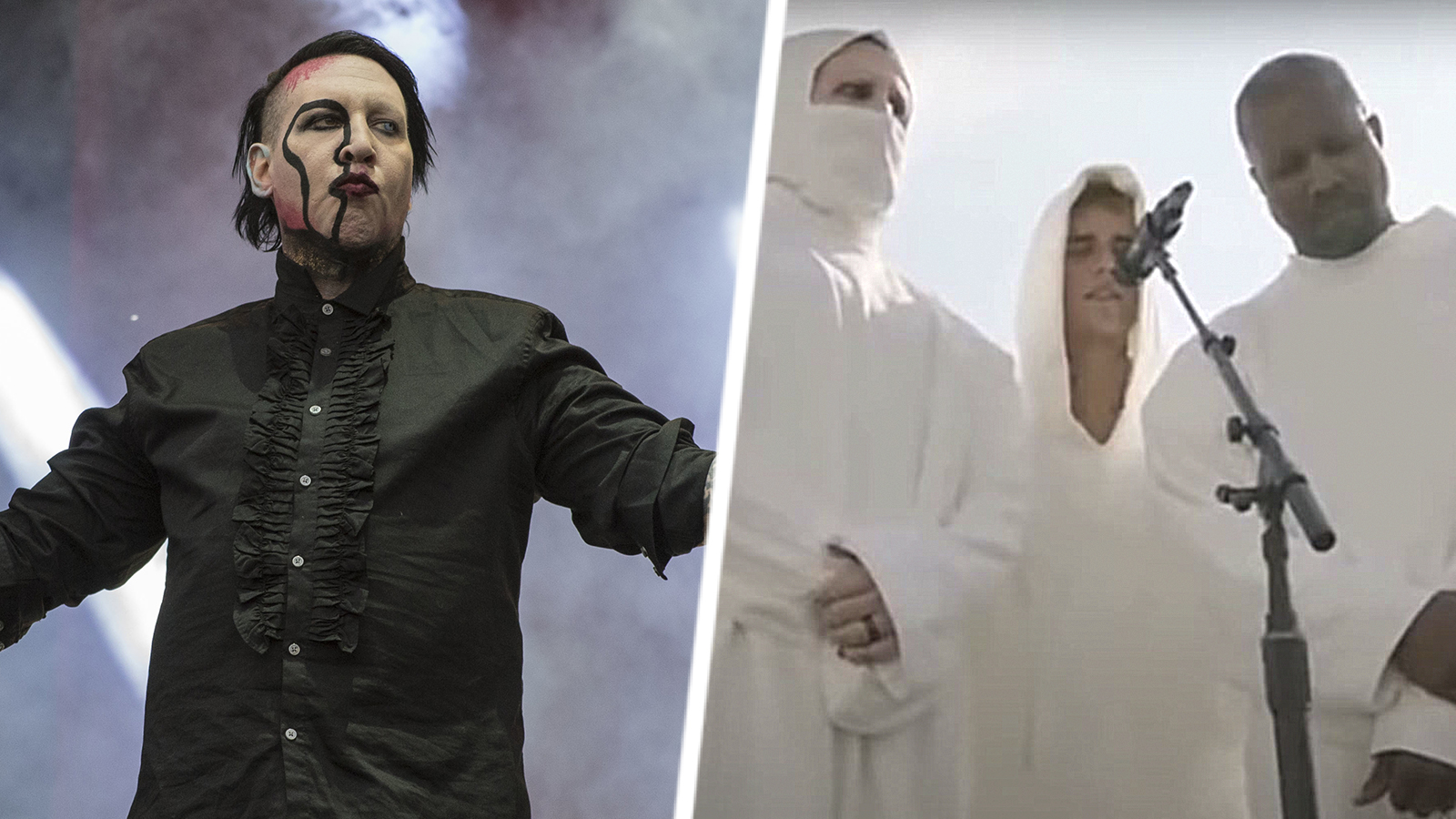 Marilyn Manson och Justin Bieber medverkade i bön och gospelsång på Sunday service