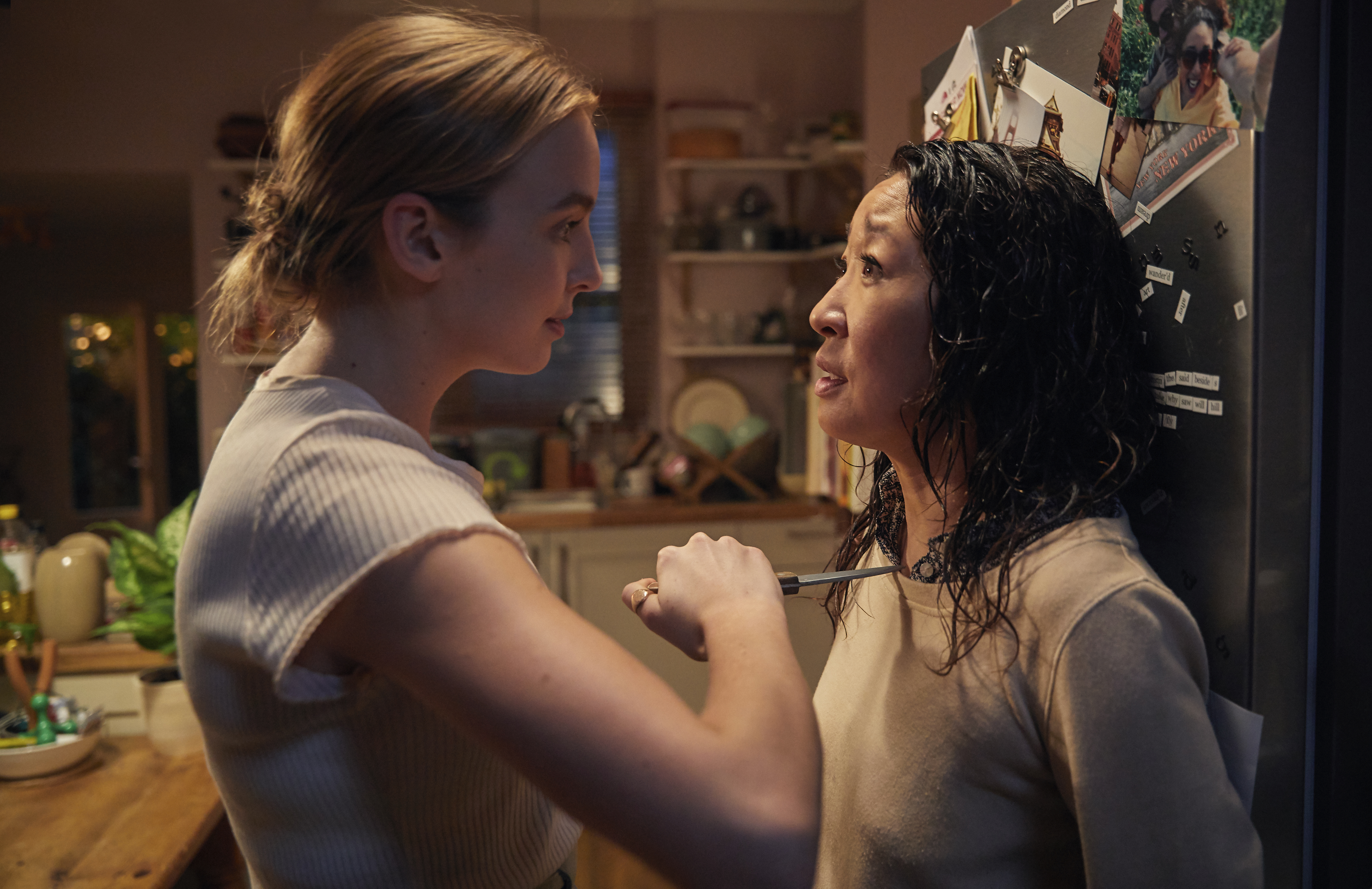 Action-serien «Killing Eve» fra BBC med Jodie Comer og Sandra Oh i hovedrollene som leiemorderen Villanelle og MI5-agenten Eve Polastri. Er å se i fire sesonger på HBO Max.