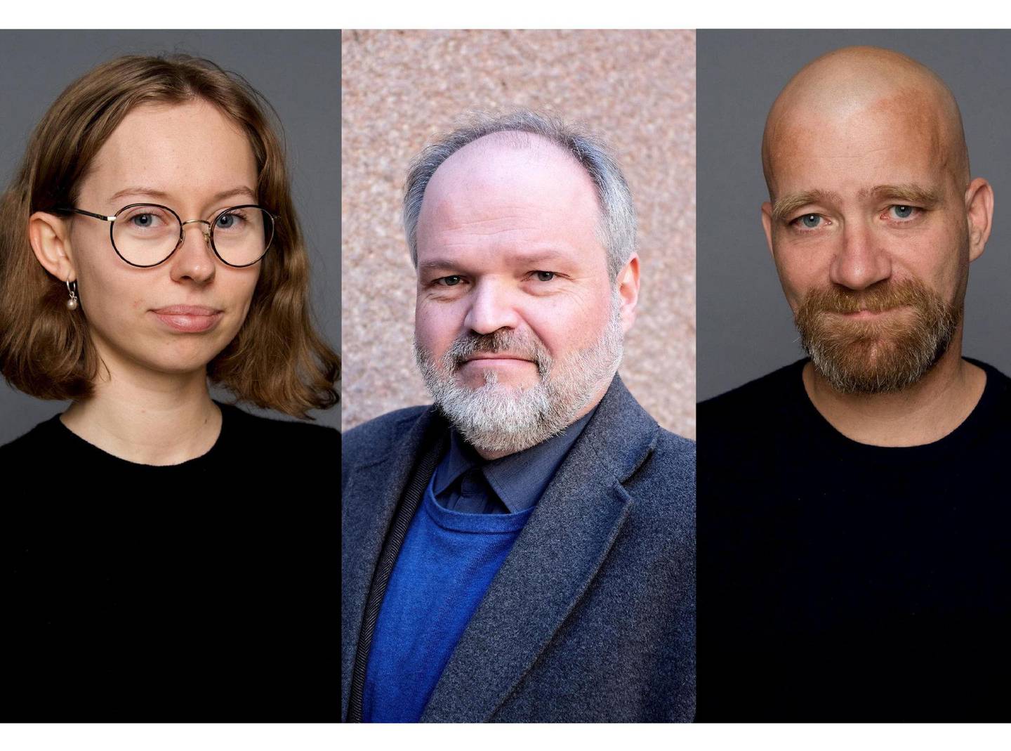 Elise Berggren, Bjarte Bruland og Mats Tangestuen, forfatterne av «Rapport frå ein gjennomgang av 'Hva visste hjemmefronten»