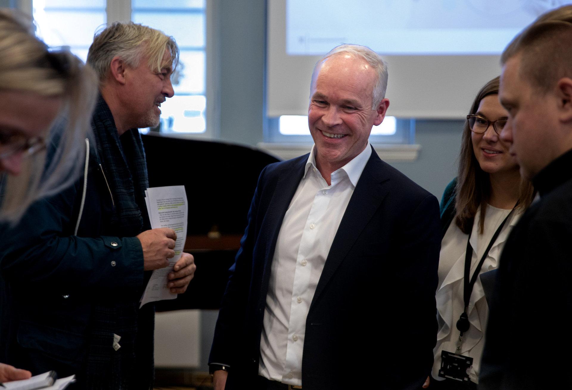 Jan Tore Sanner la fram stortingsmeldingen om tidlig innsats på Majorstuen skole 8. november 2019. Foto: Mina Ræge