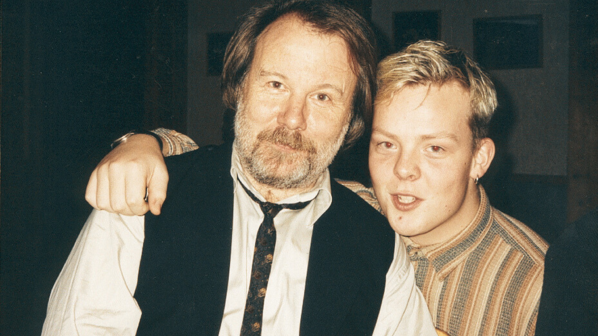 1995: Eddy Lyshaug sammen med Bror Göran «Benny» Andersson - blant annet en av grunnleggerne av ABBA.