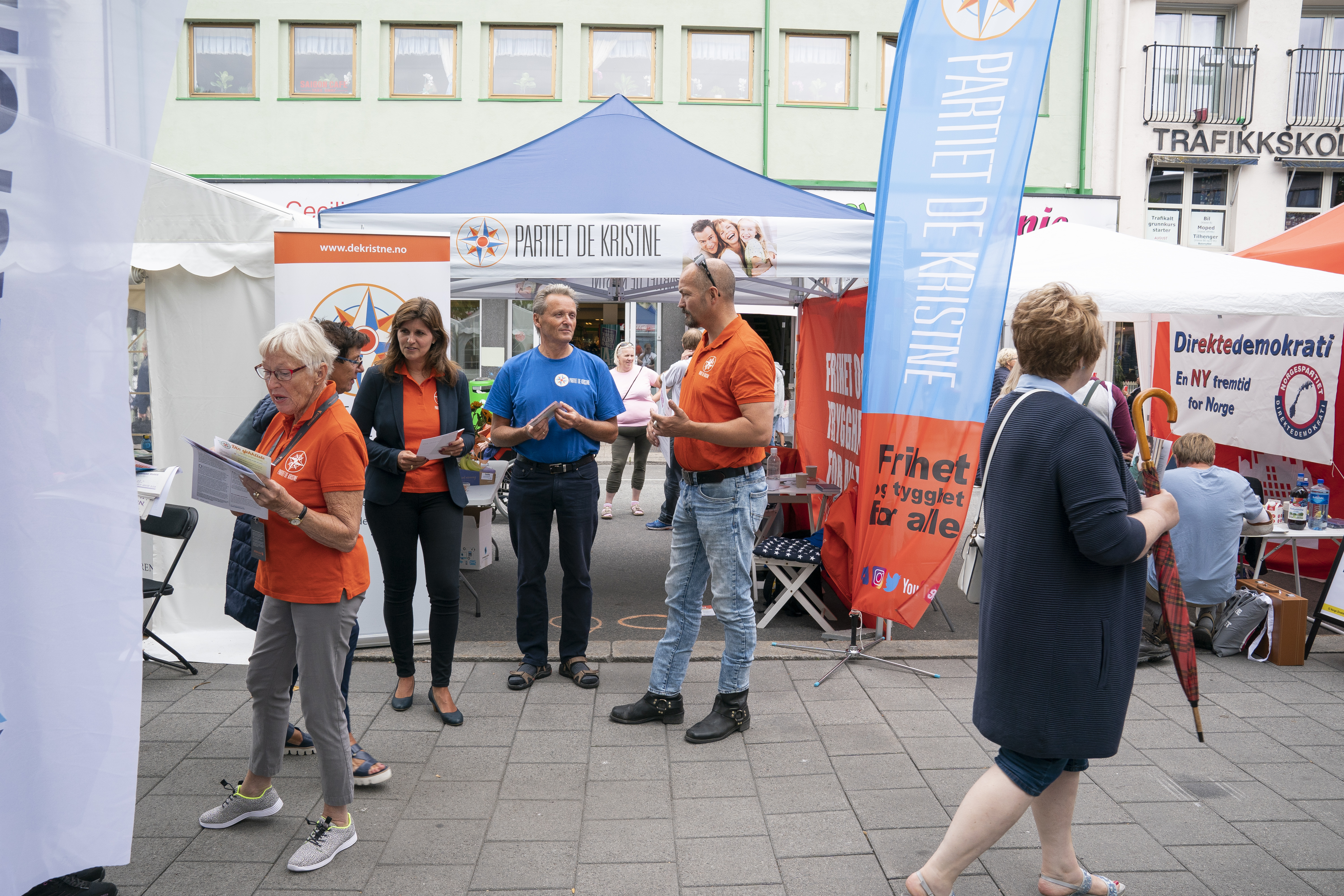 Arendalsuka 2018. Partiet De Kristne. Erik Selle og Marita Moltu. Einar Christensen.