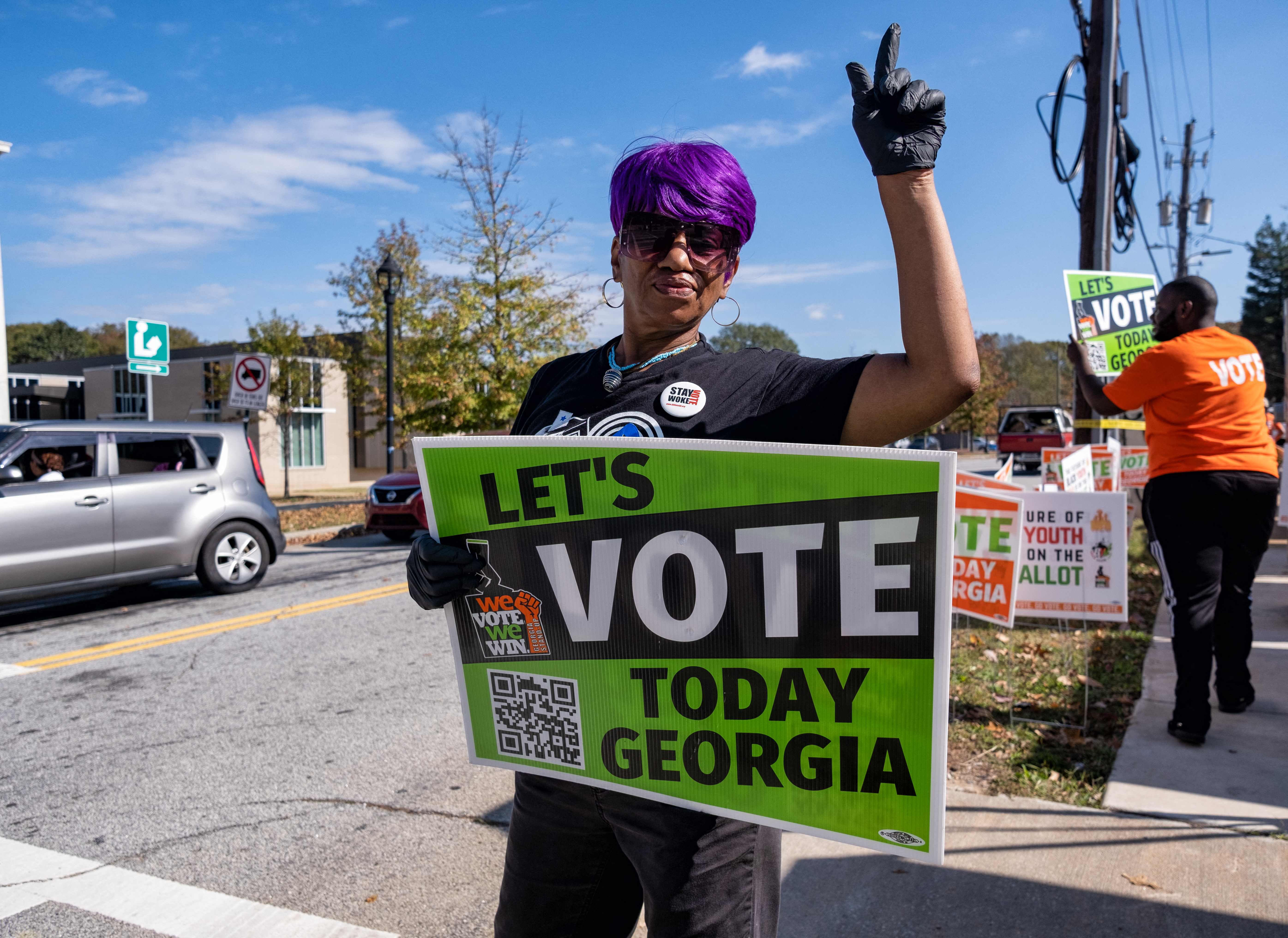 I Atlanta, Georgia, ble det holdt «valgfest» tirsdag.