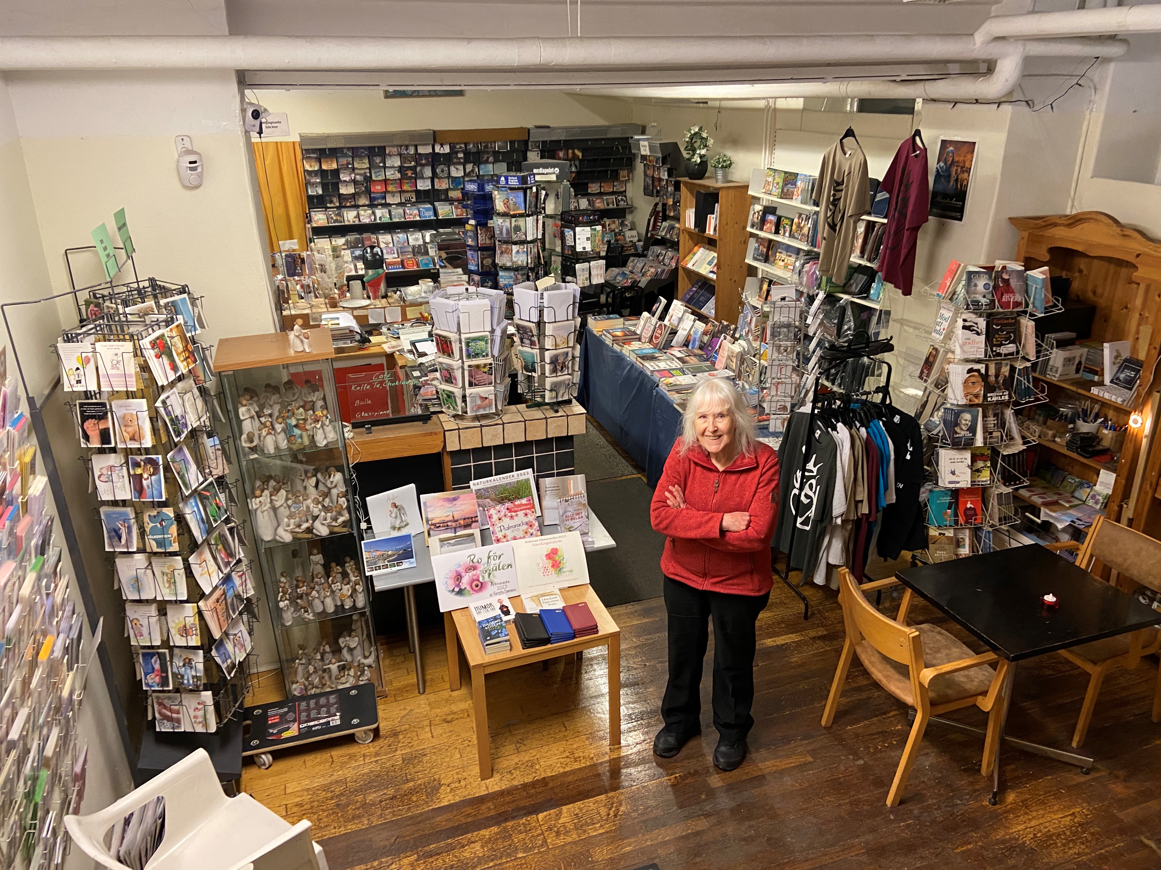 Margareta Sundbom och Proklama Bokhandel, kristen bokhandel, vid Odenplan i Stockholm