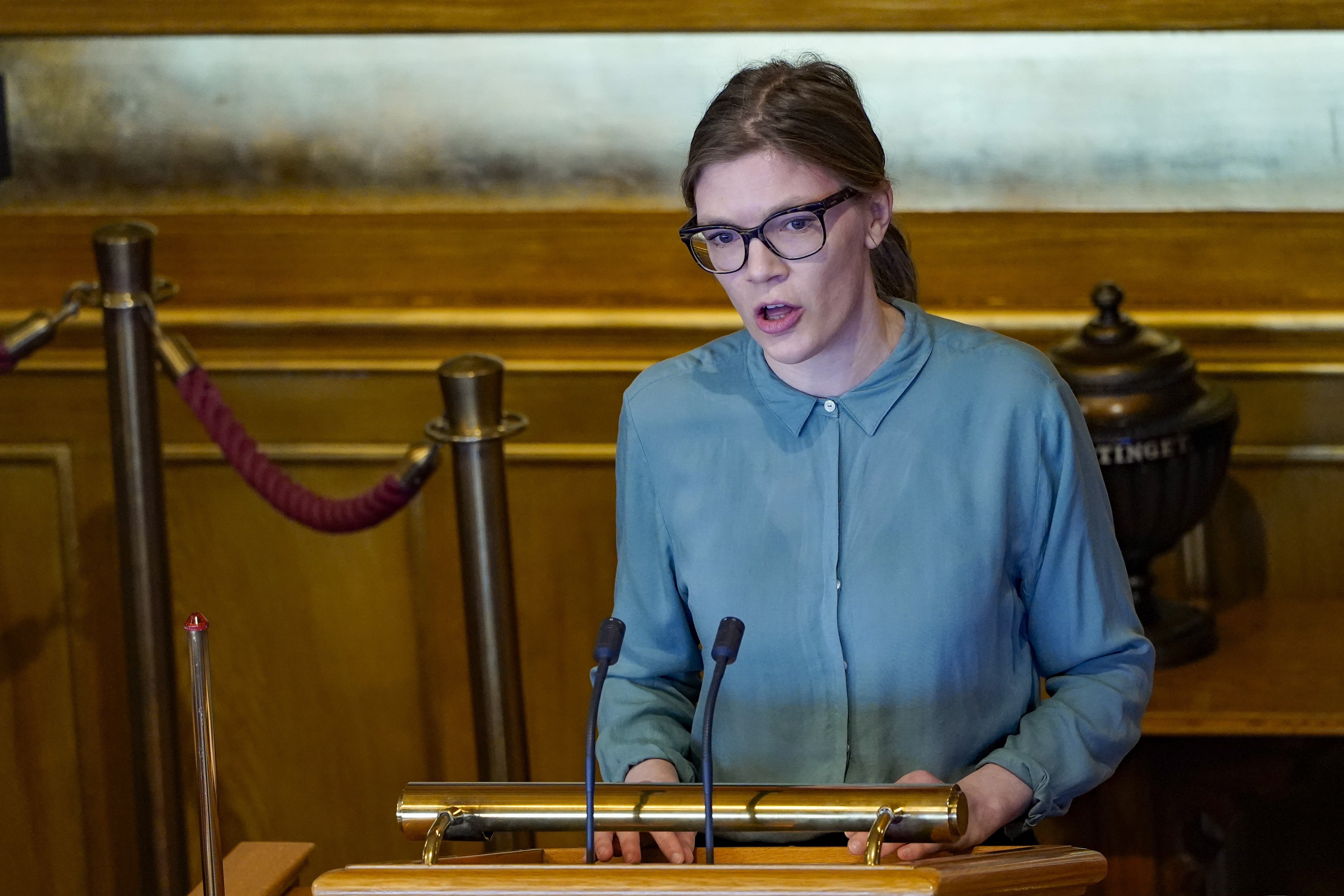 Bildet viser Rødts Marie Sneve Martinussen. Foto: Håkon Mosvold Larsen / NTB