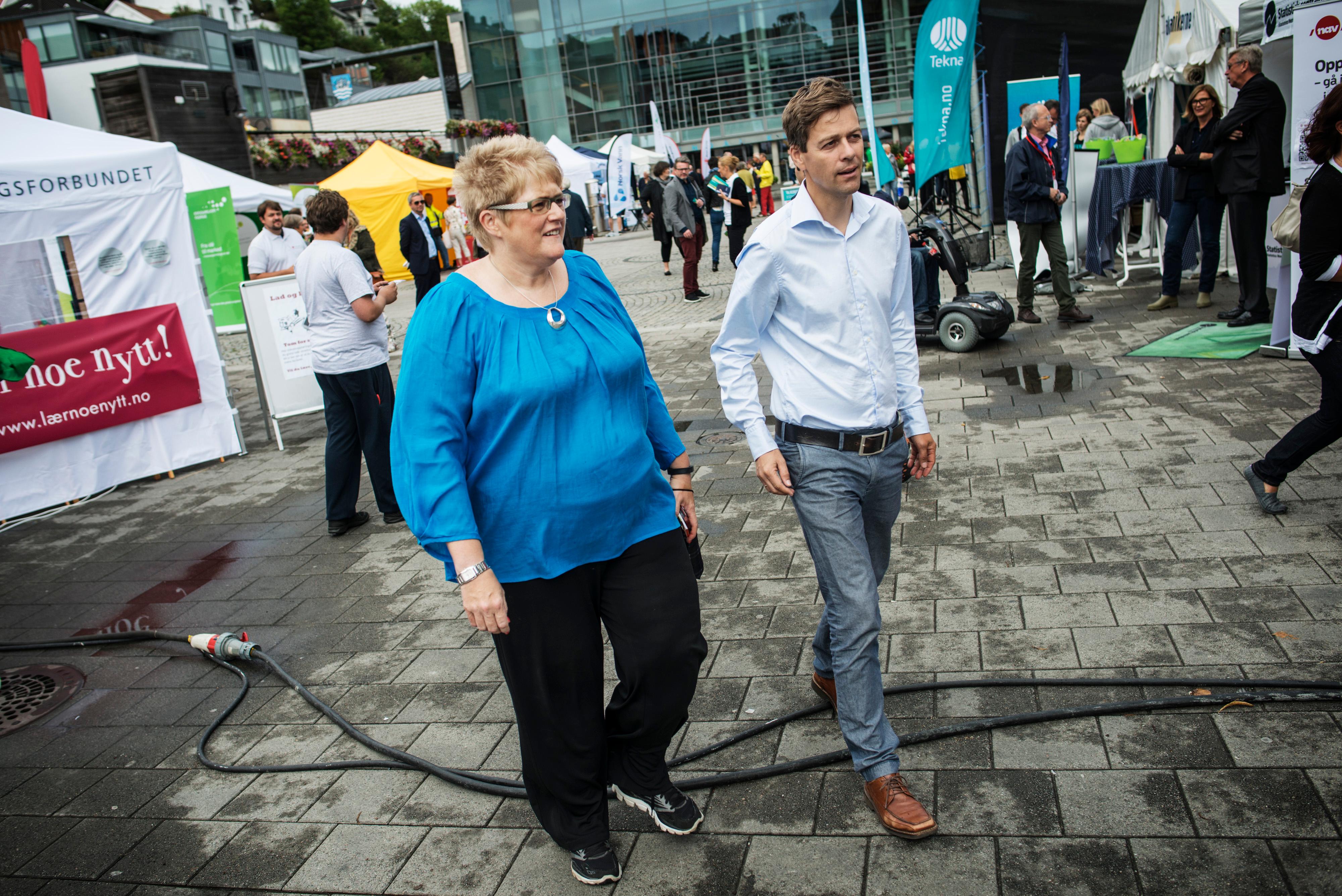 Knut Arild Hareide og Trine Skei Grande på Arendalsuka.