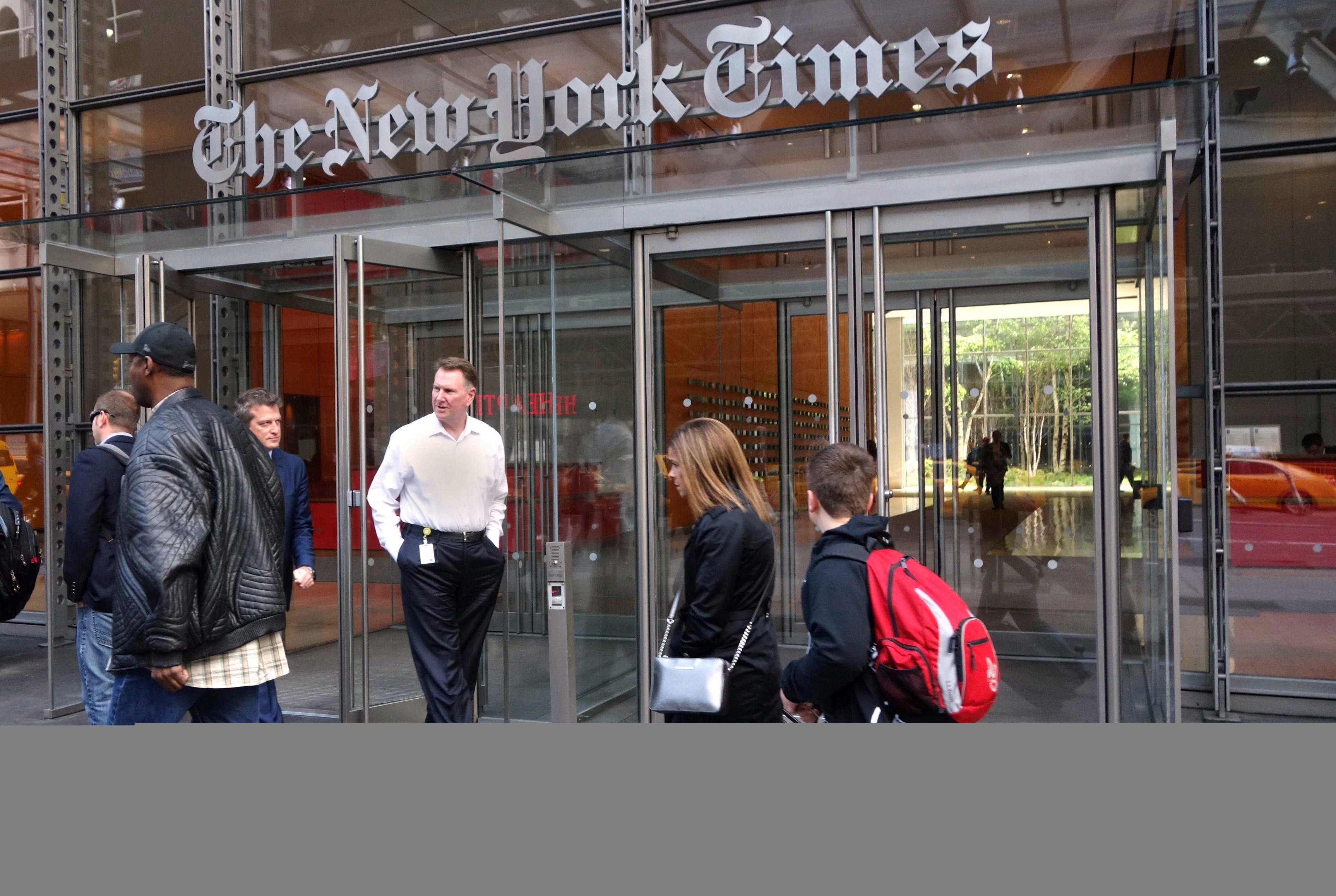 The New York Times`staselige hovedkvarter på Manhattan. Nå tar den mektige, liberale avisen selvkritikk.