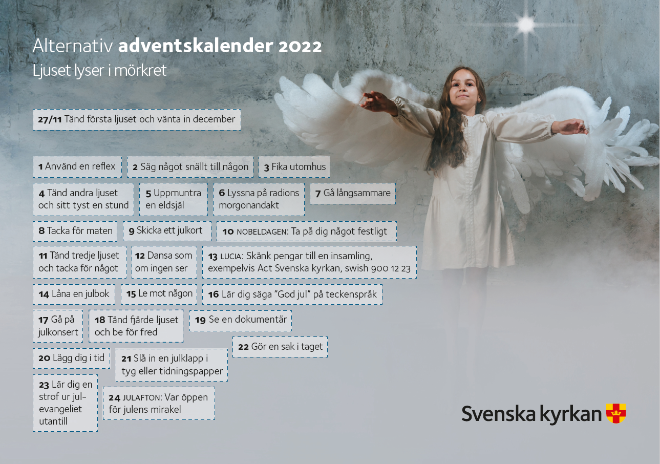 Alternativa adventskalendern gjord av Svenska kyrkan i Umeå.