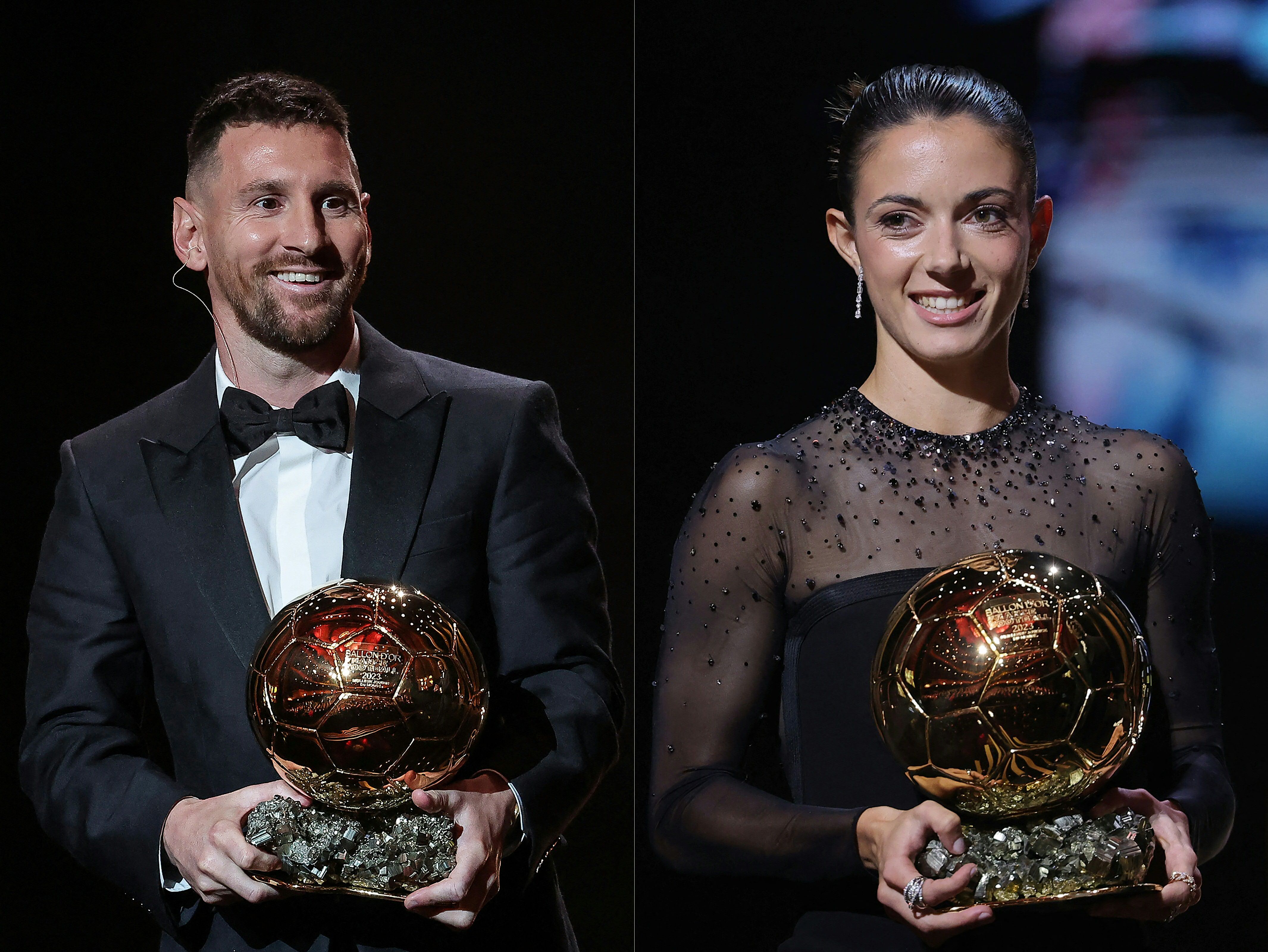 Leo Messi and Aitana Bonmatí's Ballon d'Or arrived in a Louis