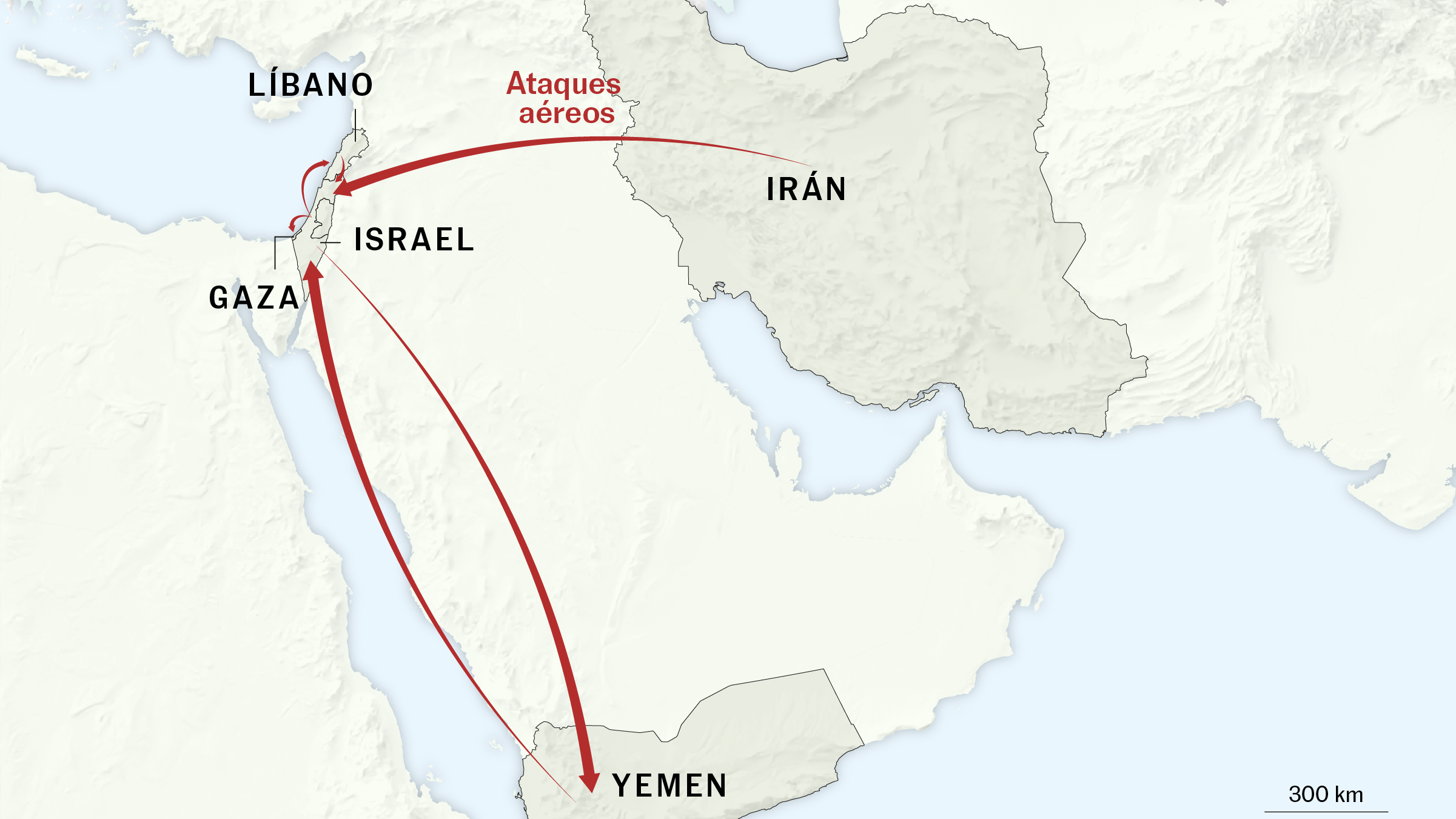 Mapas | Cuatro frentes y fuego cruzado: una semana de ataques en Oriente Próximo