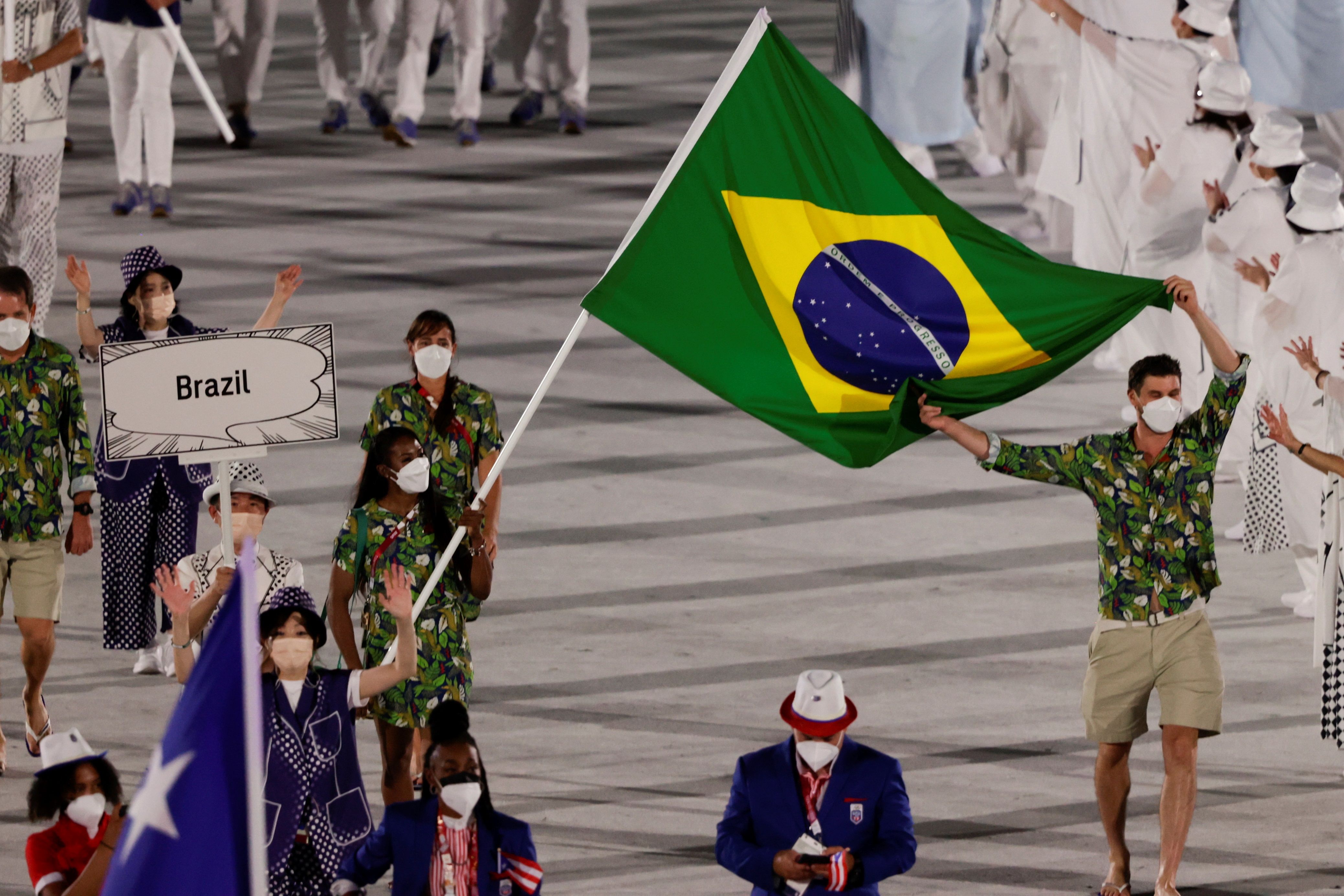 Veja fotos da cerimônia de abertura dos Jogos Olímpicos de Tóquio