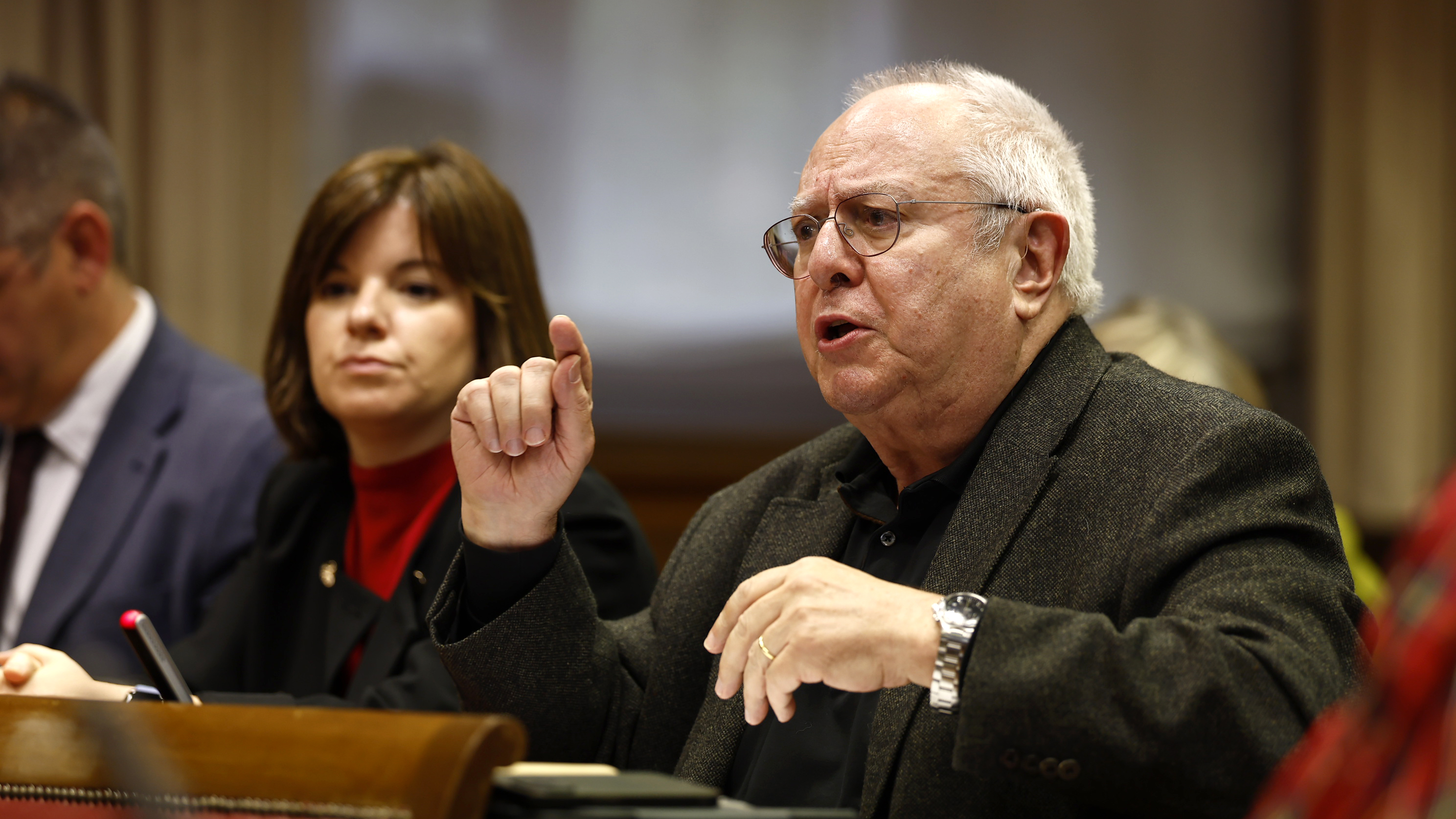 El senador de Esquerra Republicana Joan Queralt en la comparecencia de Pedro Sánchez.