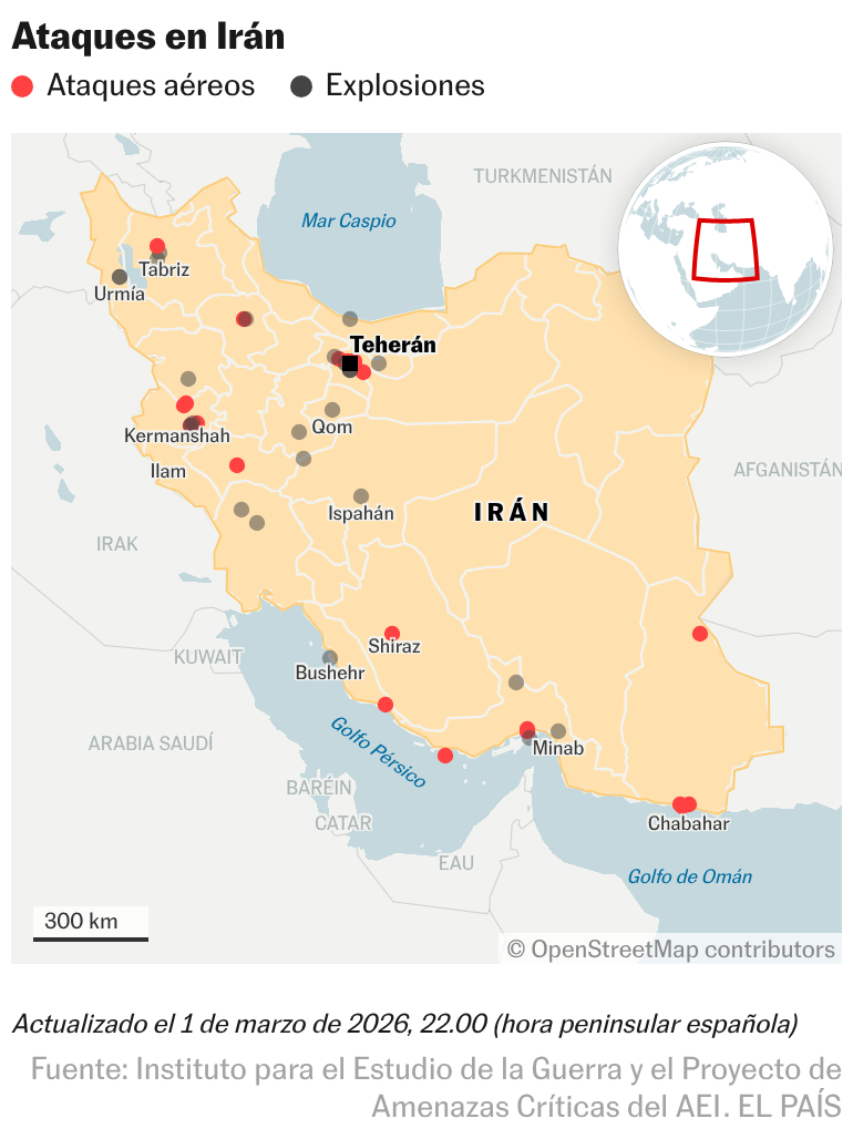 Mapas | La ofensiva contra Irán se extiende por Oriente Próximo