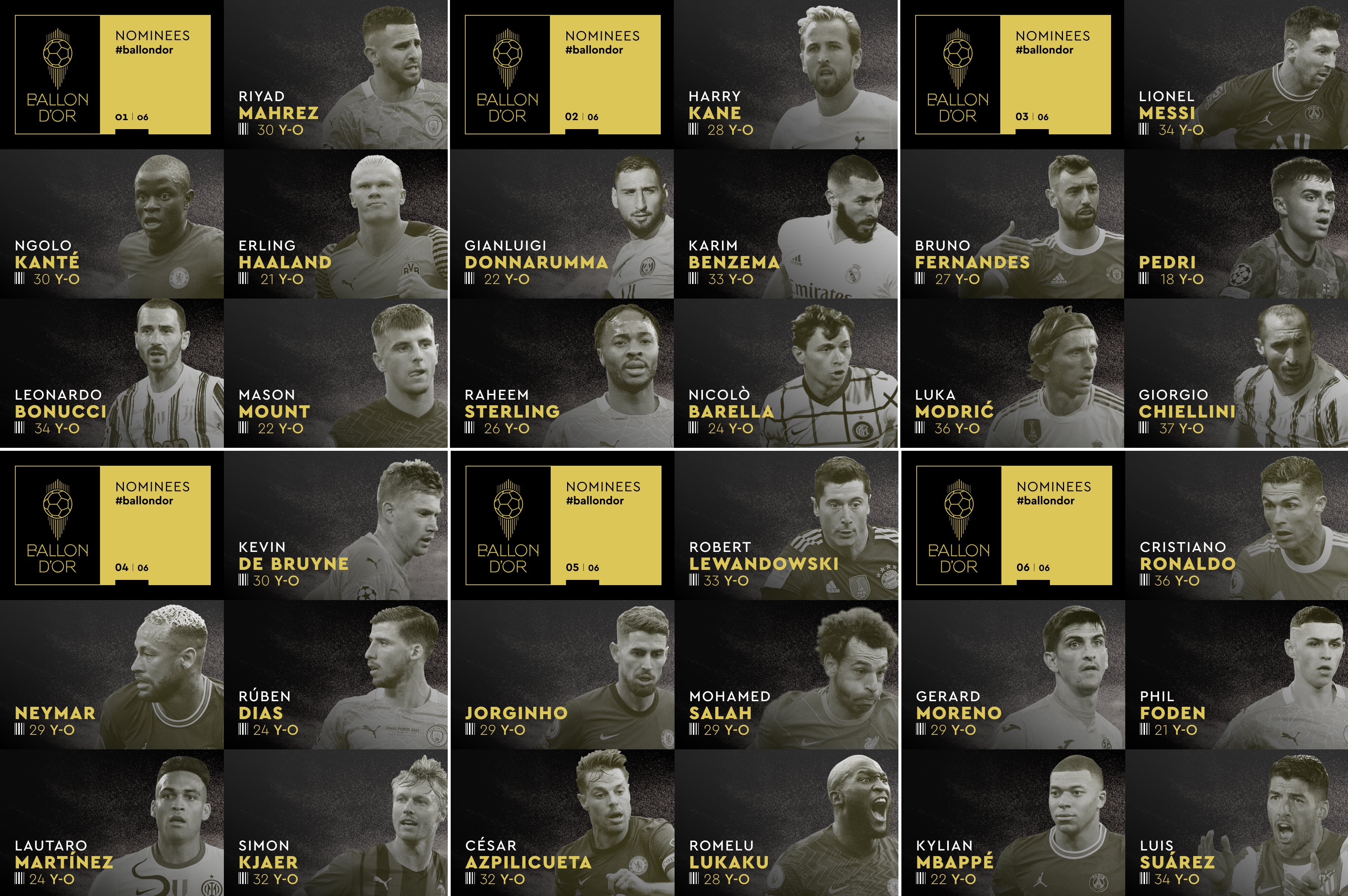 ¿Cuáles son los 30 nominados al Balón de Oro