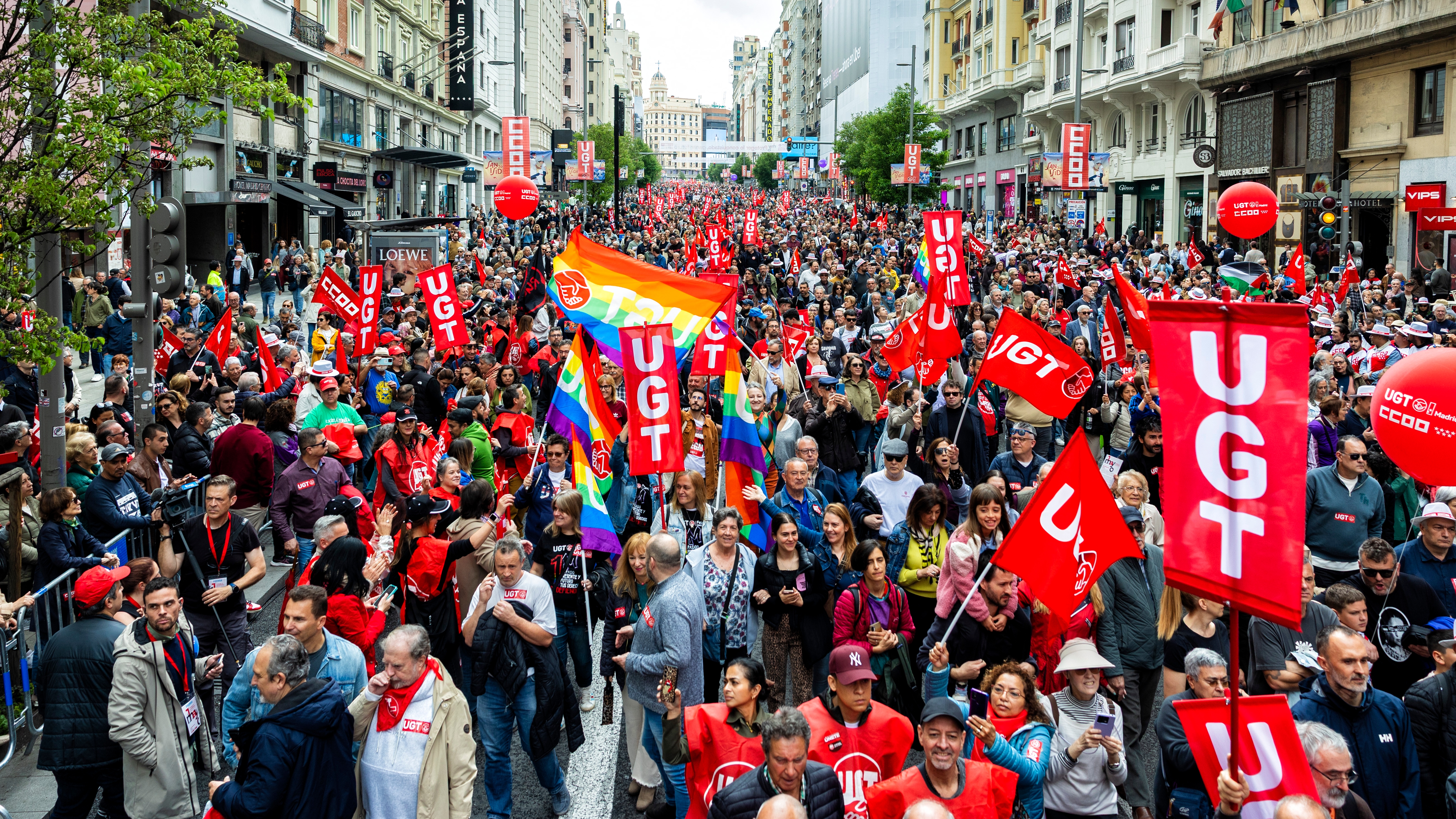 Los sindicatos piden la reducción de la joranda laboral en la principal  marcha, en Madrid
