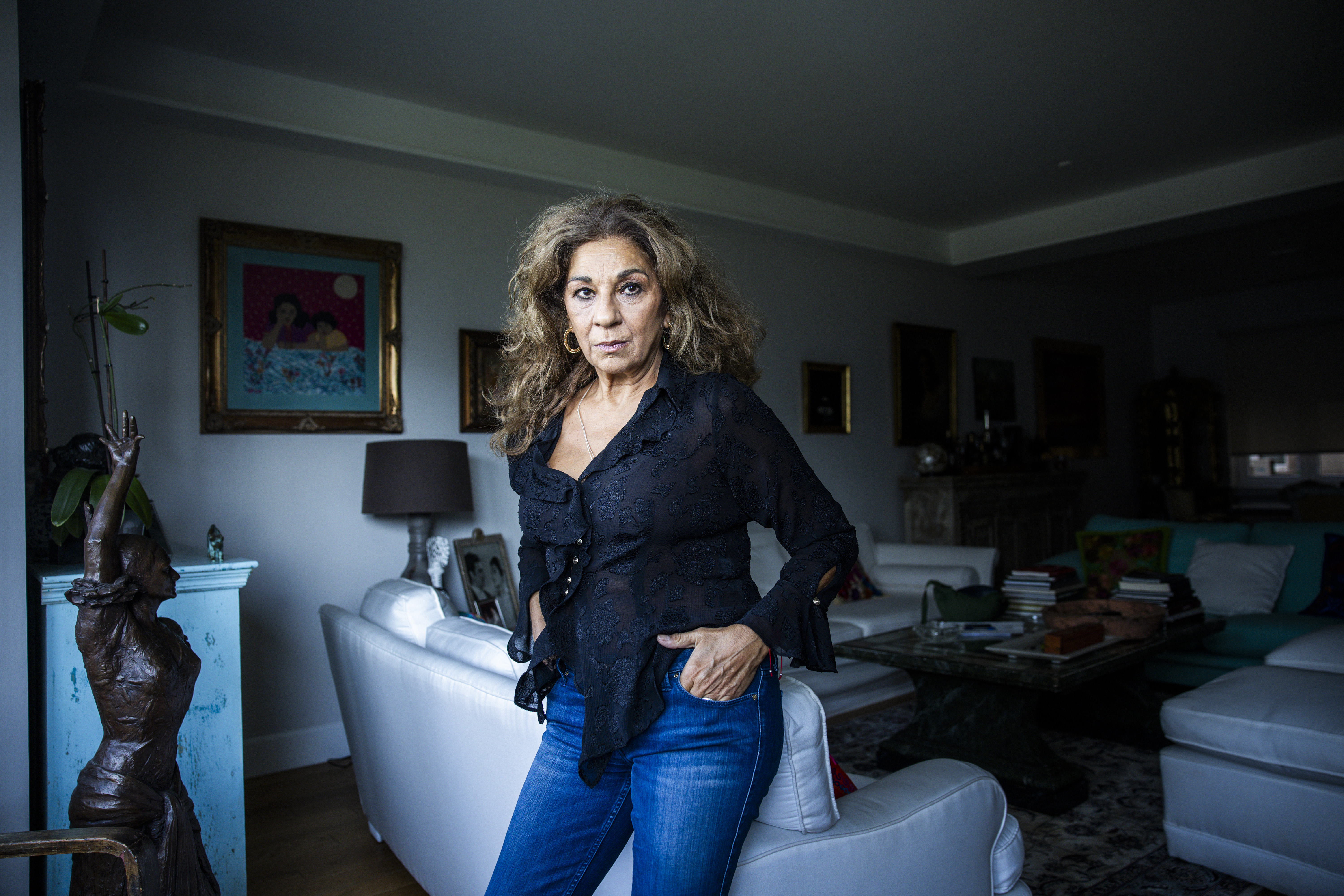 Lolita Flores en su casa, este martes en Madrid. 
