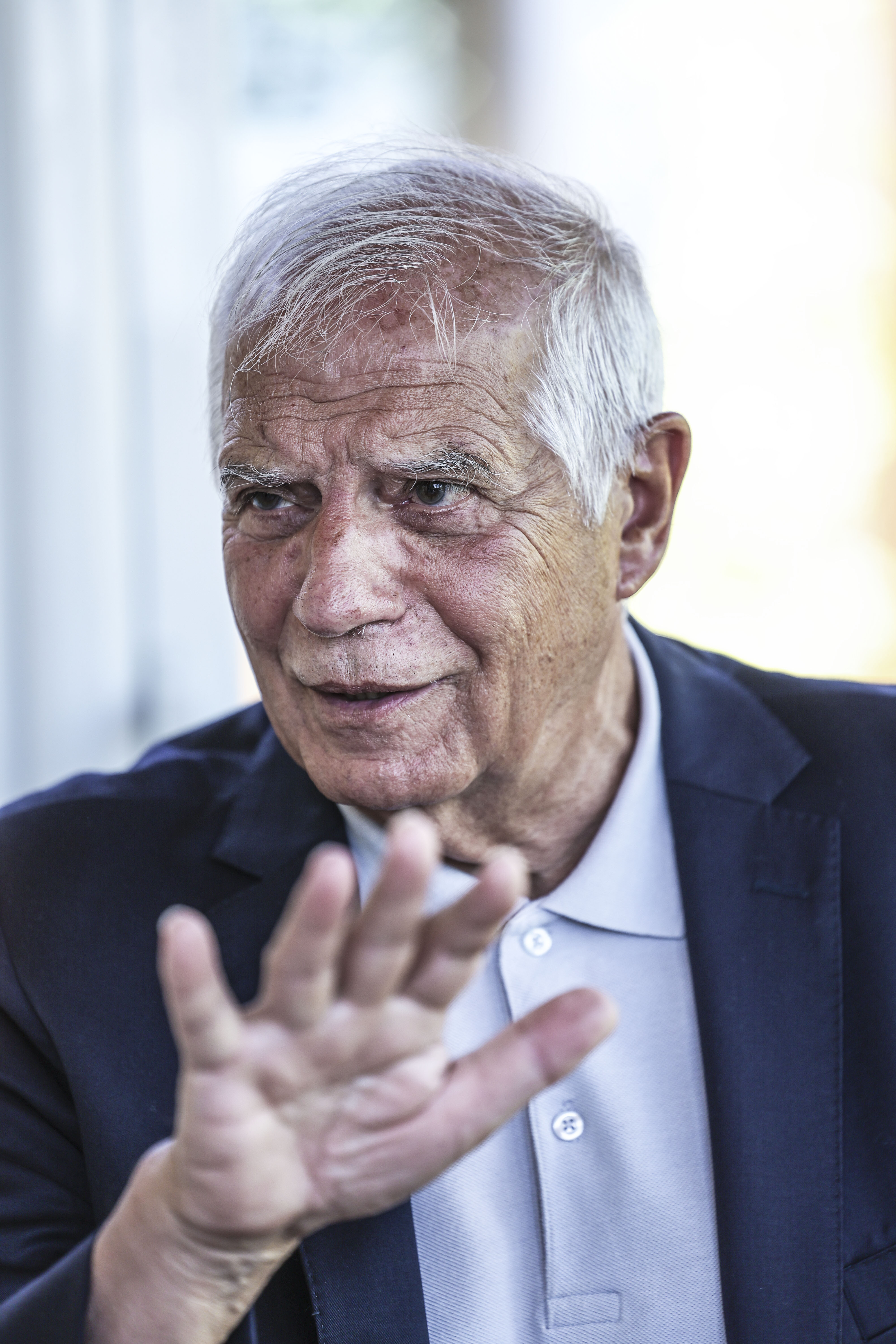 Josep Borrell, em um momento da entrevista ao EL PAÍS.