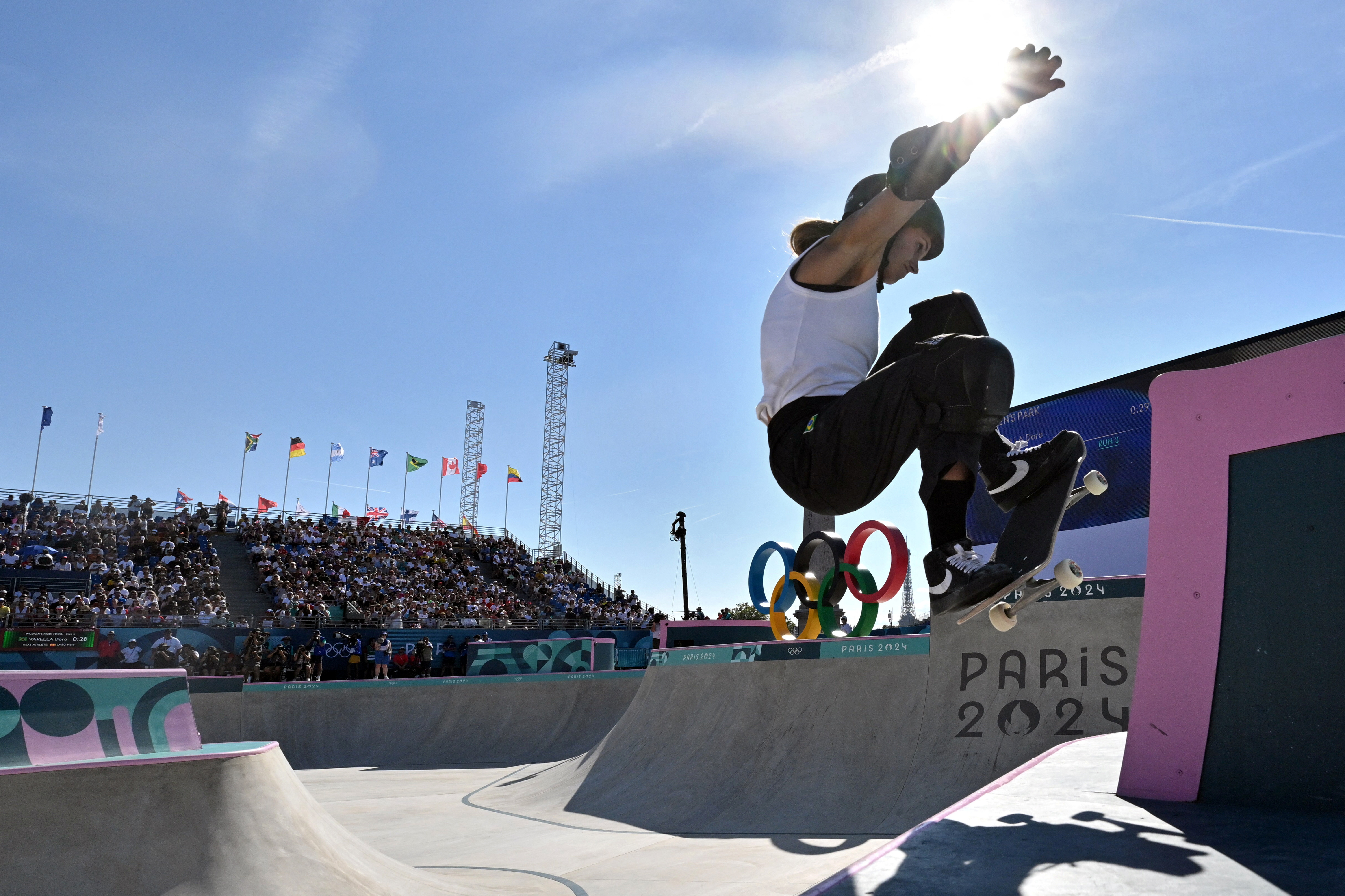 Paris 2024 Olympics - Skateboarding - Women's Park Final - La Concorde 4, Paris, France - August 06, 2024.  Naia Laso of Spain in action. Odd Andersen/Pool via REUTERS