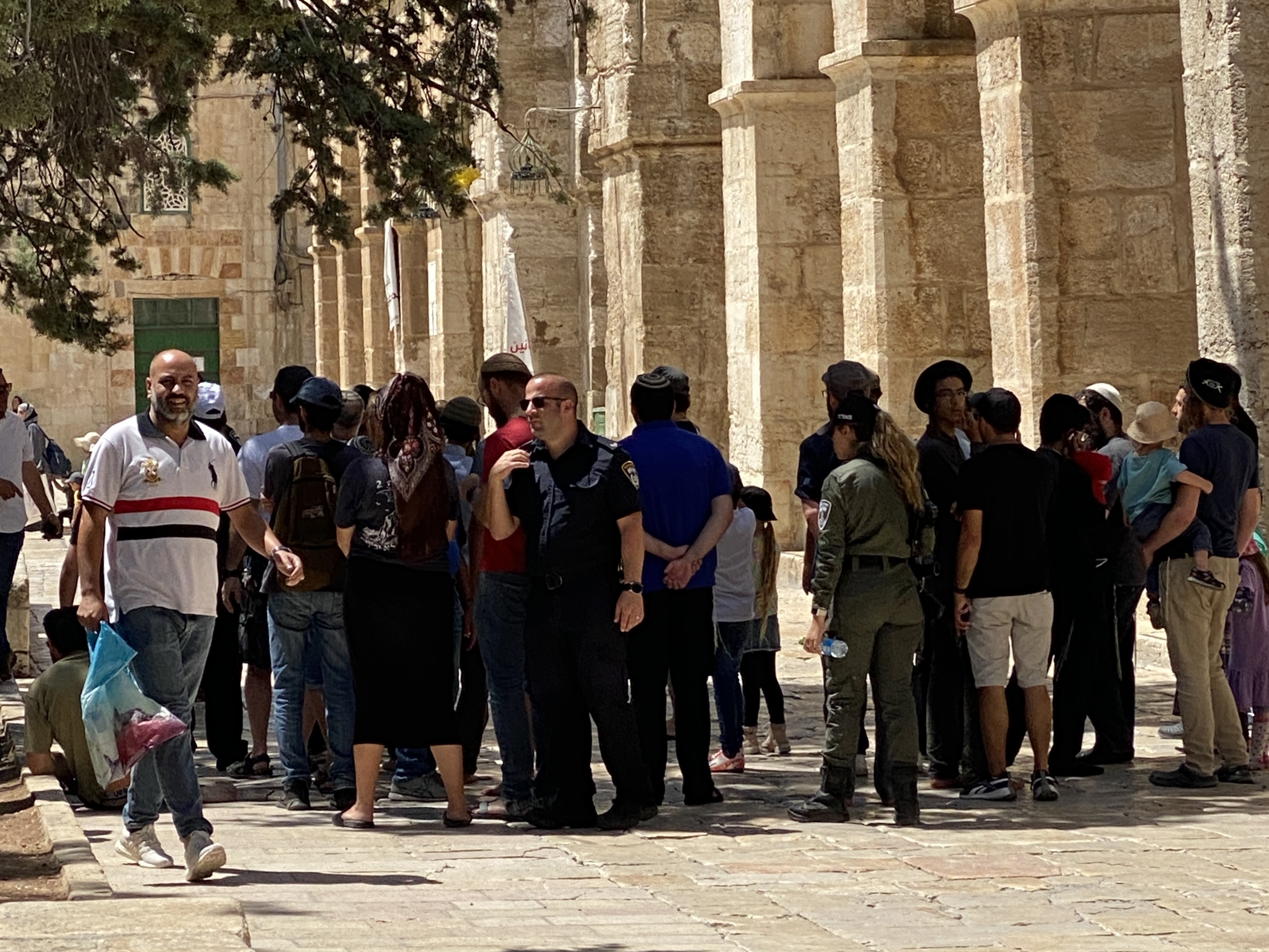 JERUSALEM - AUGUST 13: Approximately 1600 activist Jews, accompanied by Israeli police, storm the courtyard of Al-Aqsa Mosque in Old City of East Jerusalem on August 13, 2024. (Photo by Stringer/Anadolu via Getty Images)