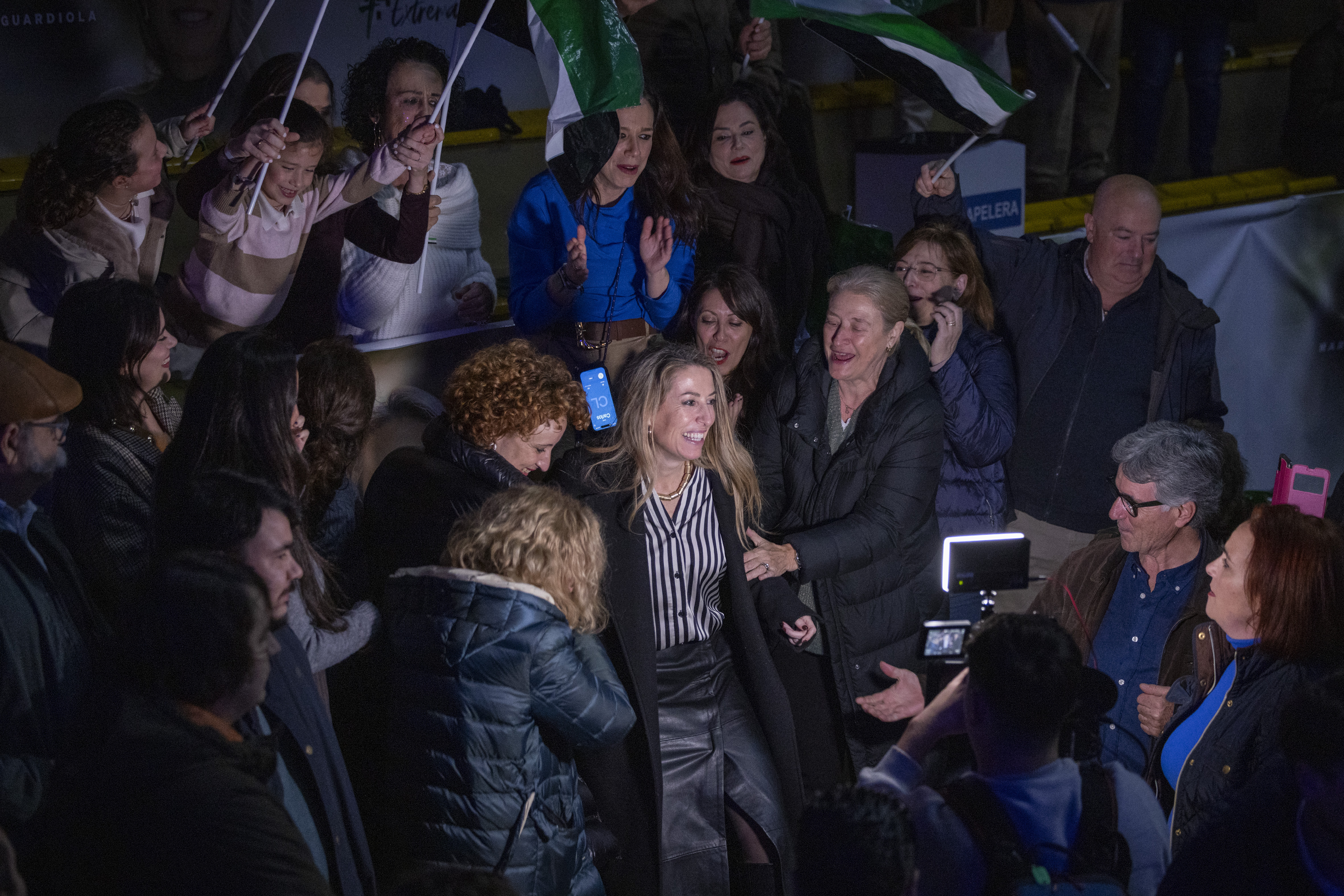 María Guardiola, durante el acto de cierre de campaña en Badajoz este viernes.
