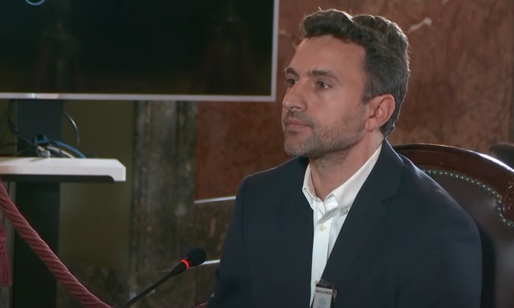 Fernando Peinado, periodista de EL PAÍS, durante el juicio del fiscal general del Estado, en el Supremo.