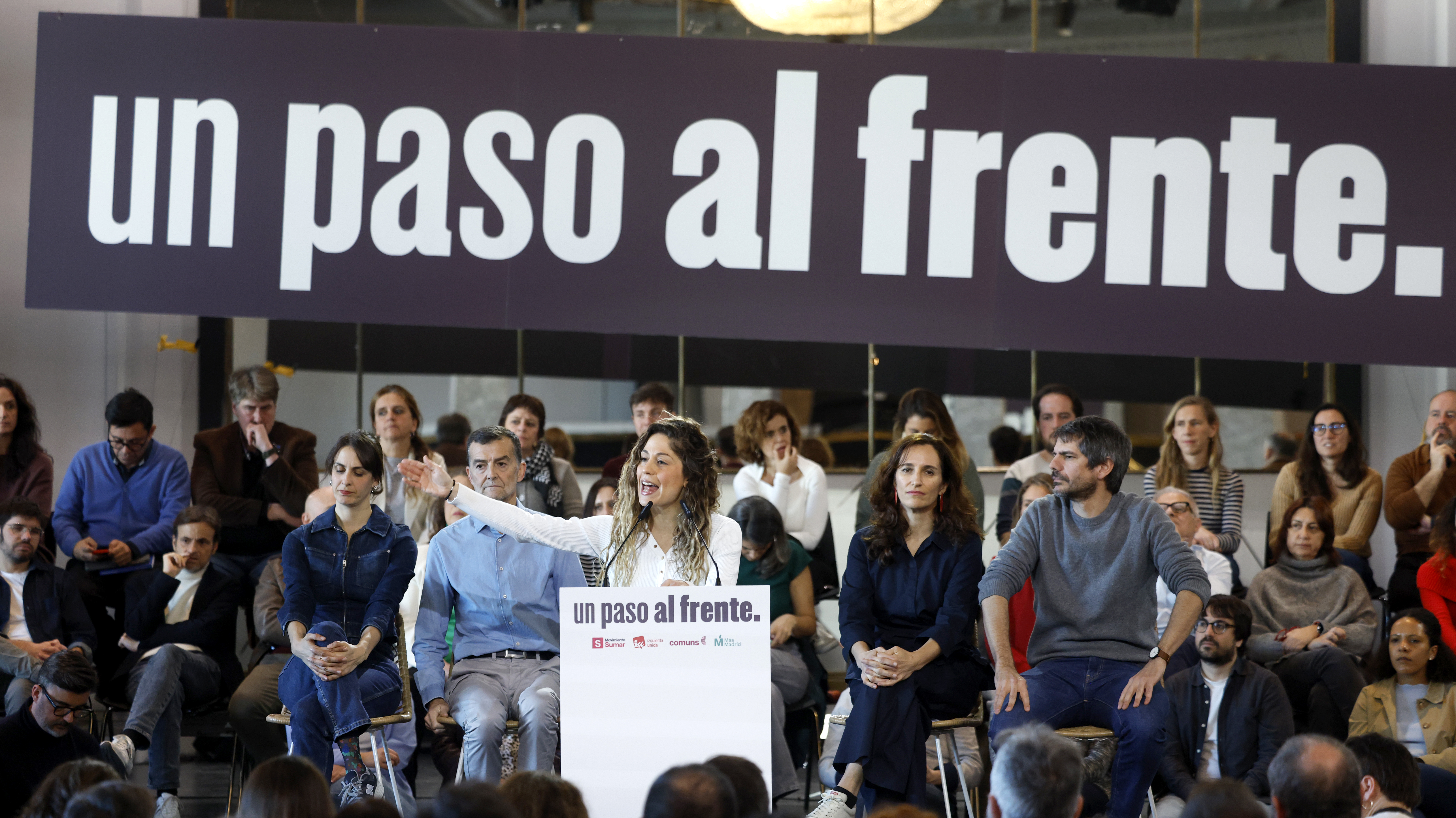 Lara Hernández, coordinadora de Sumar, este sábado en el Círculo de Bellas Artes de Madrid.