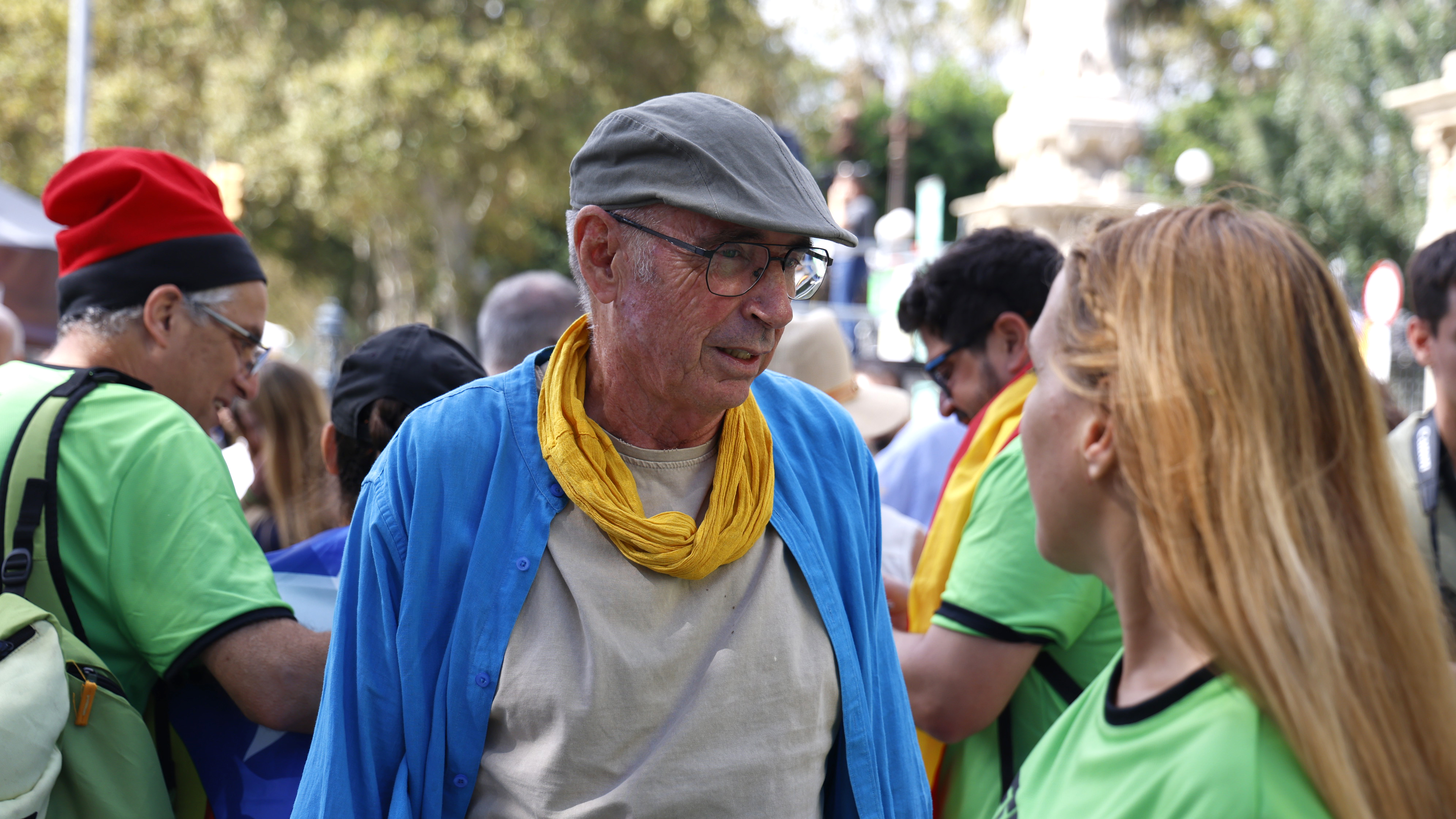 El presidente de la ANC, Lluís Llach, este miércoles en la Diada, en Barcelona. 