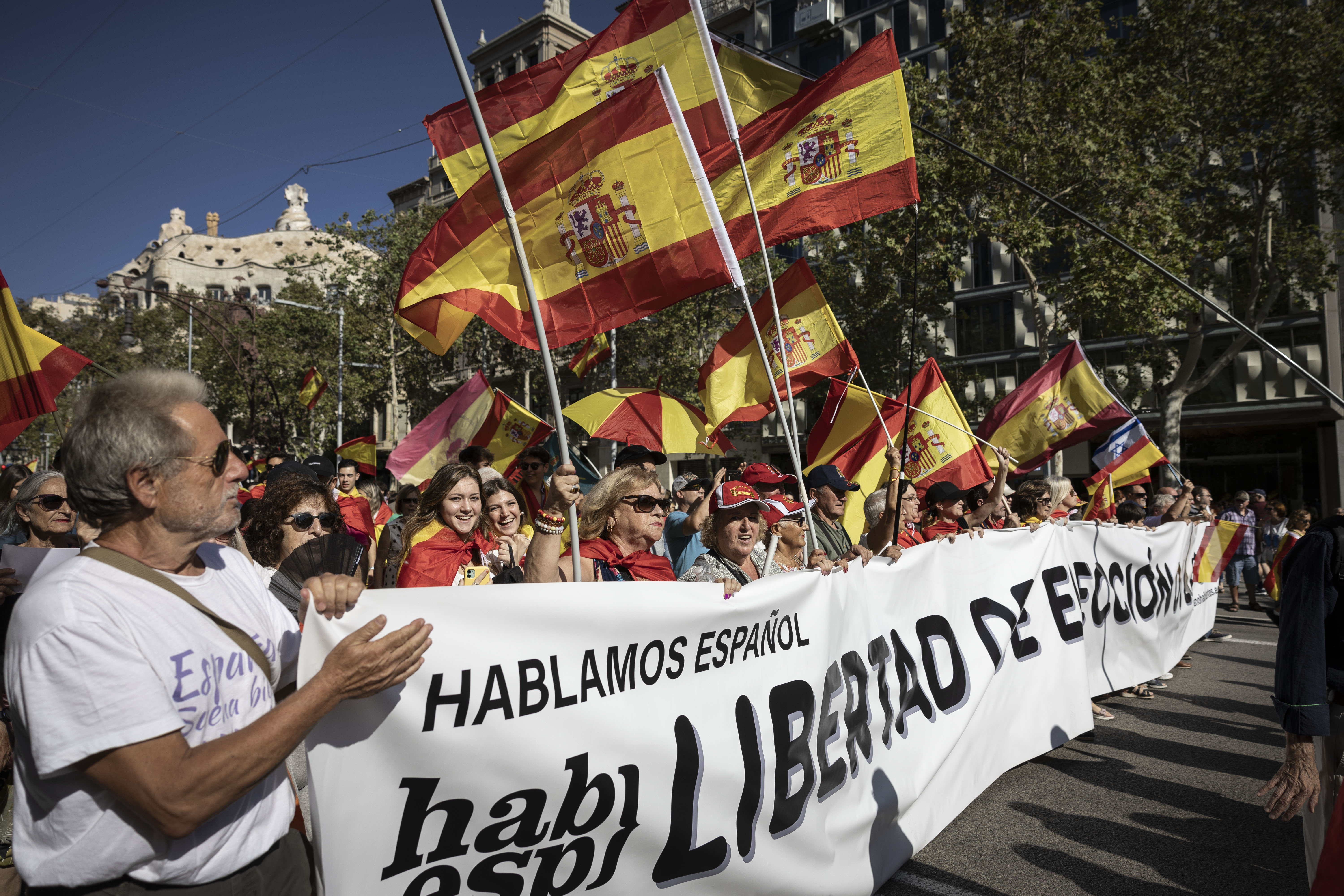 Imagen de la manifestación de esta mañana en Barcelona.