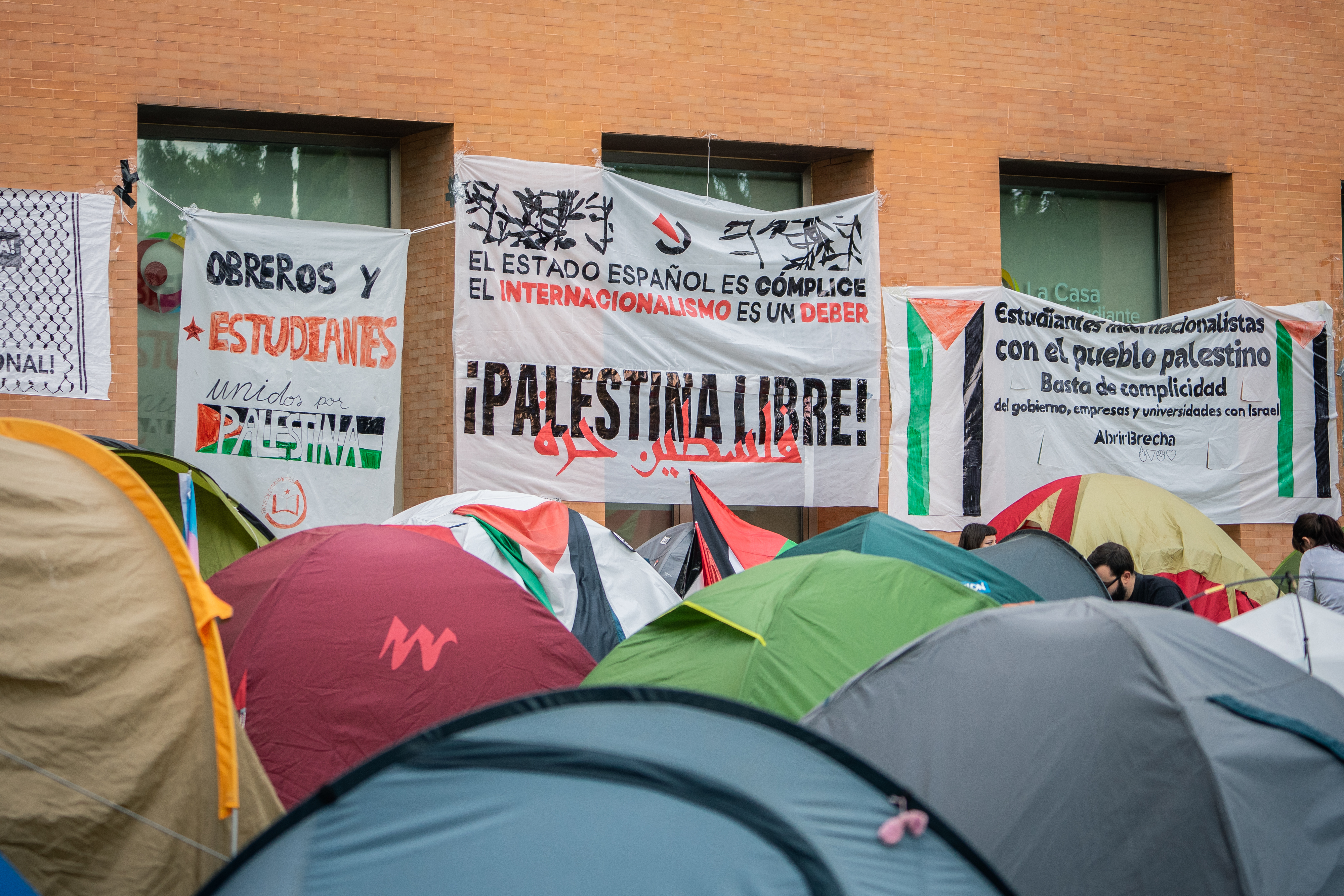 La acampada por Palestina en Ciudad Universitaria en Madrid, en una imagen tomada el 14 de mayo, suma más de 250 carpas.