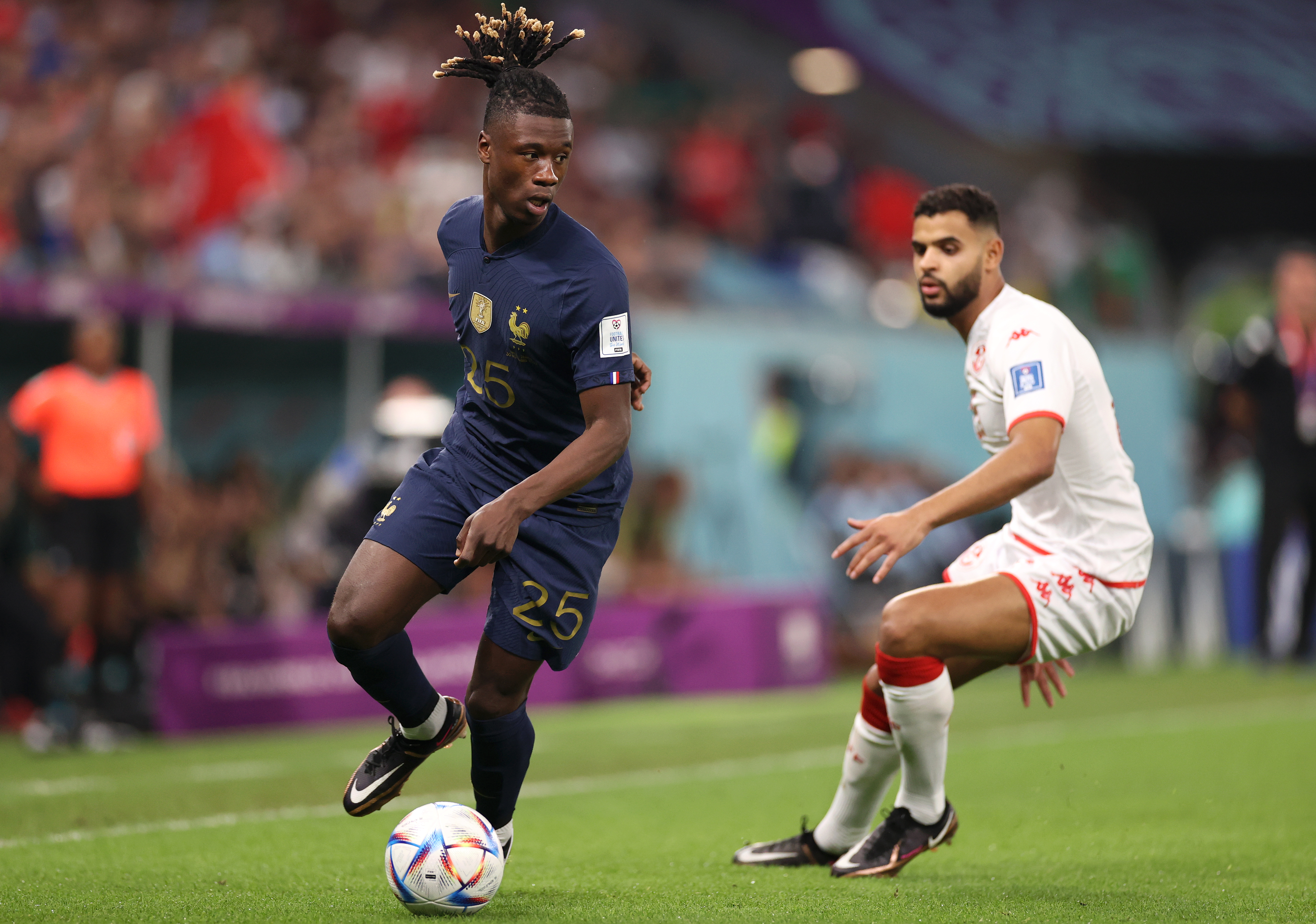 Eduardo Camavinga, en un partido de la selección francesa en el Mundial de Qatar.