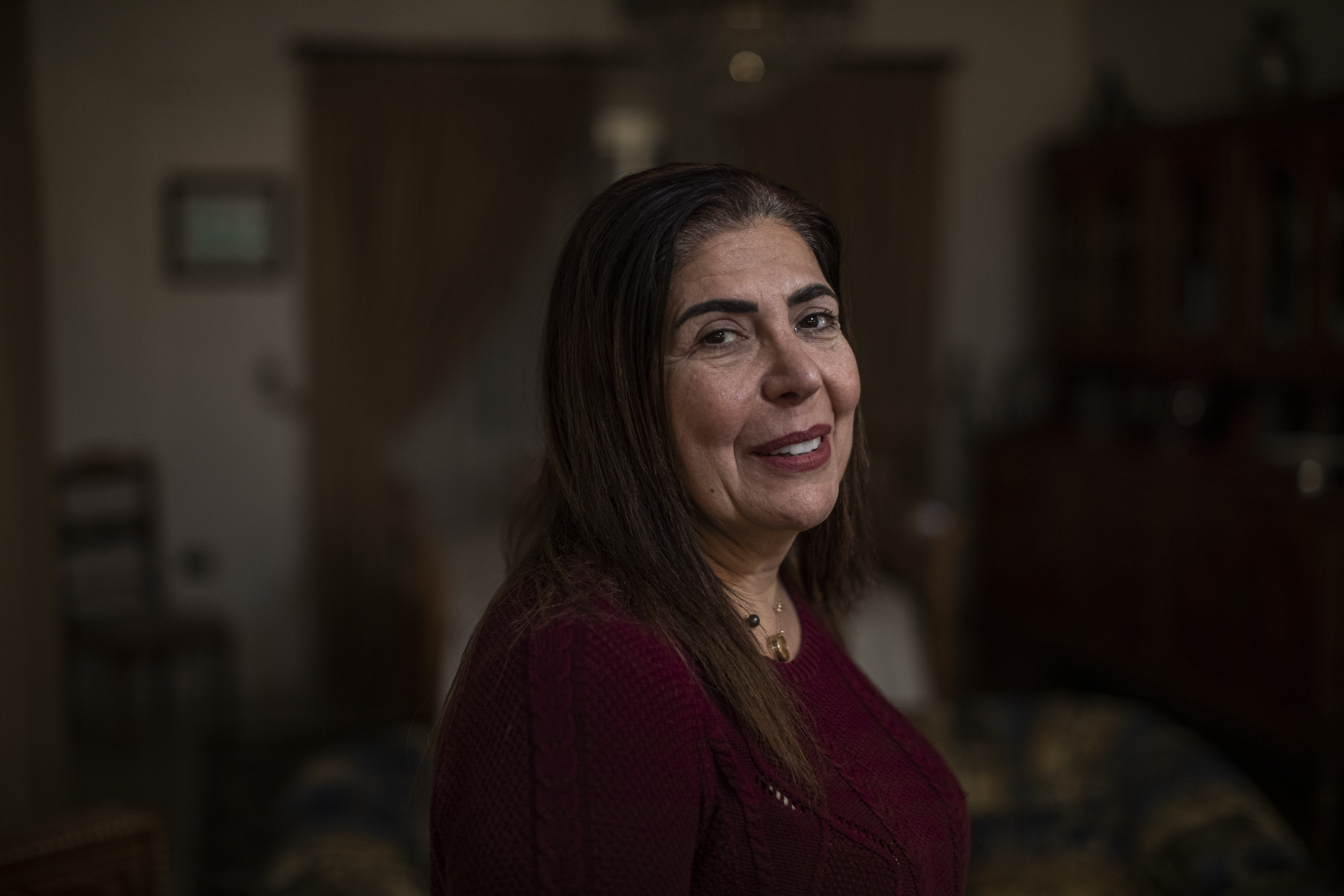 Raghida Naim, em sua casa em Chouaifet El Aamroussieh, nos arredores de Beirute, em novembro passado.