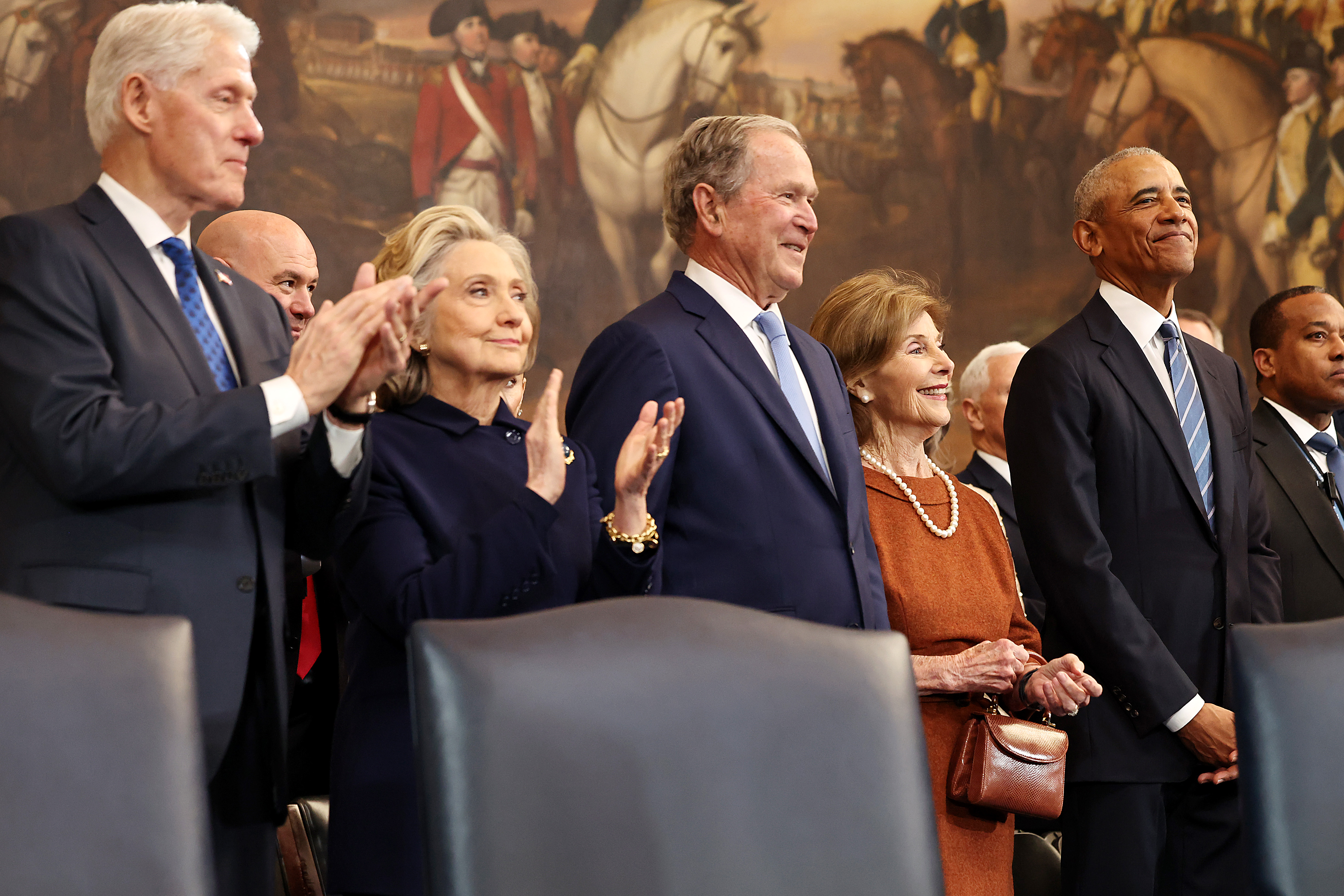 Bill y Hillary Clinton, George W. y Laura Bush, y Barack Obama.