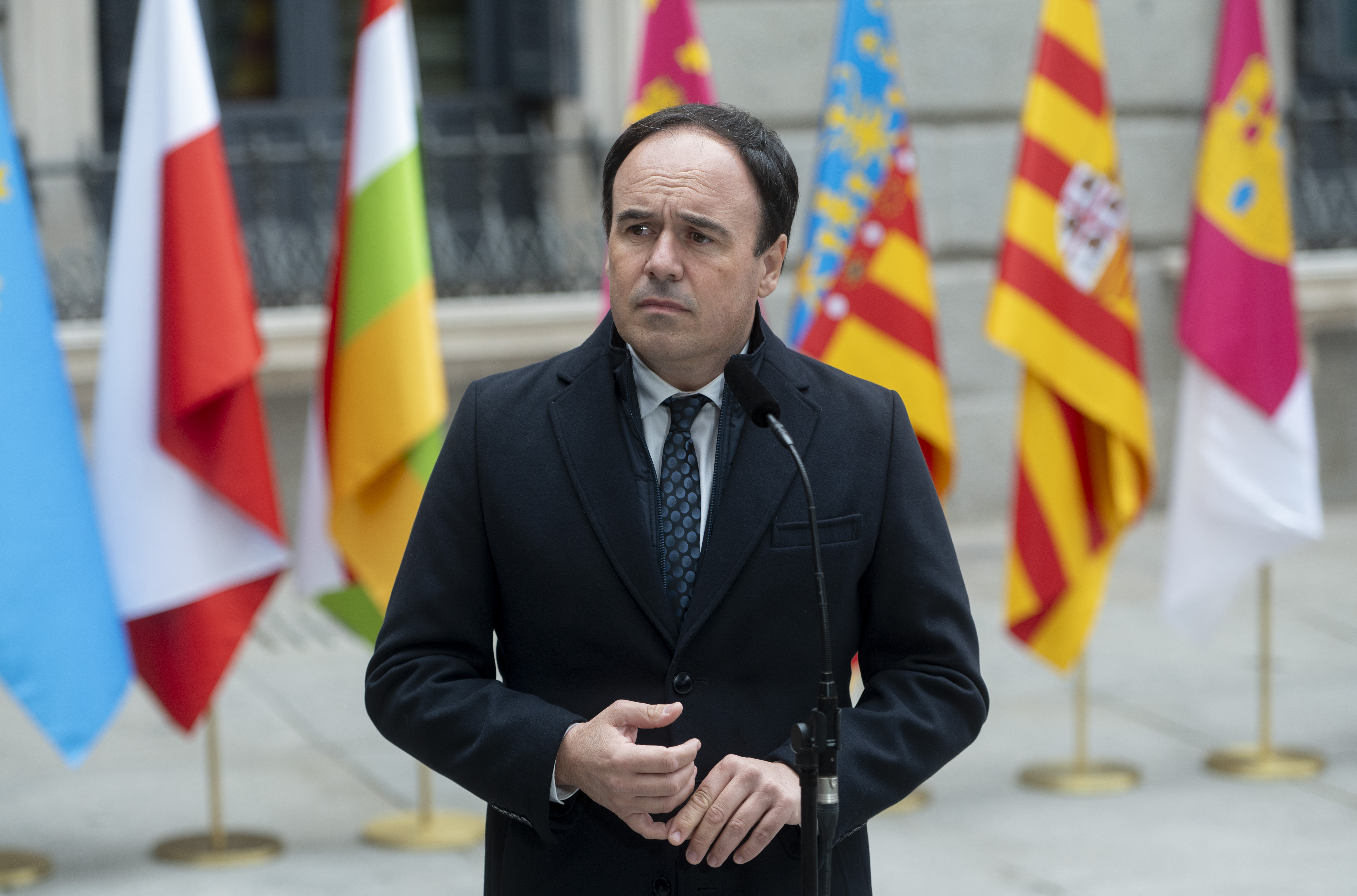 El president de la Generalitat Valenciana, Juanfran Pérez Llorca, este sábado en Madrid.