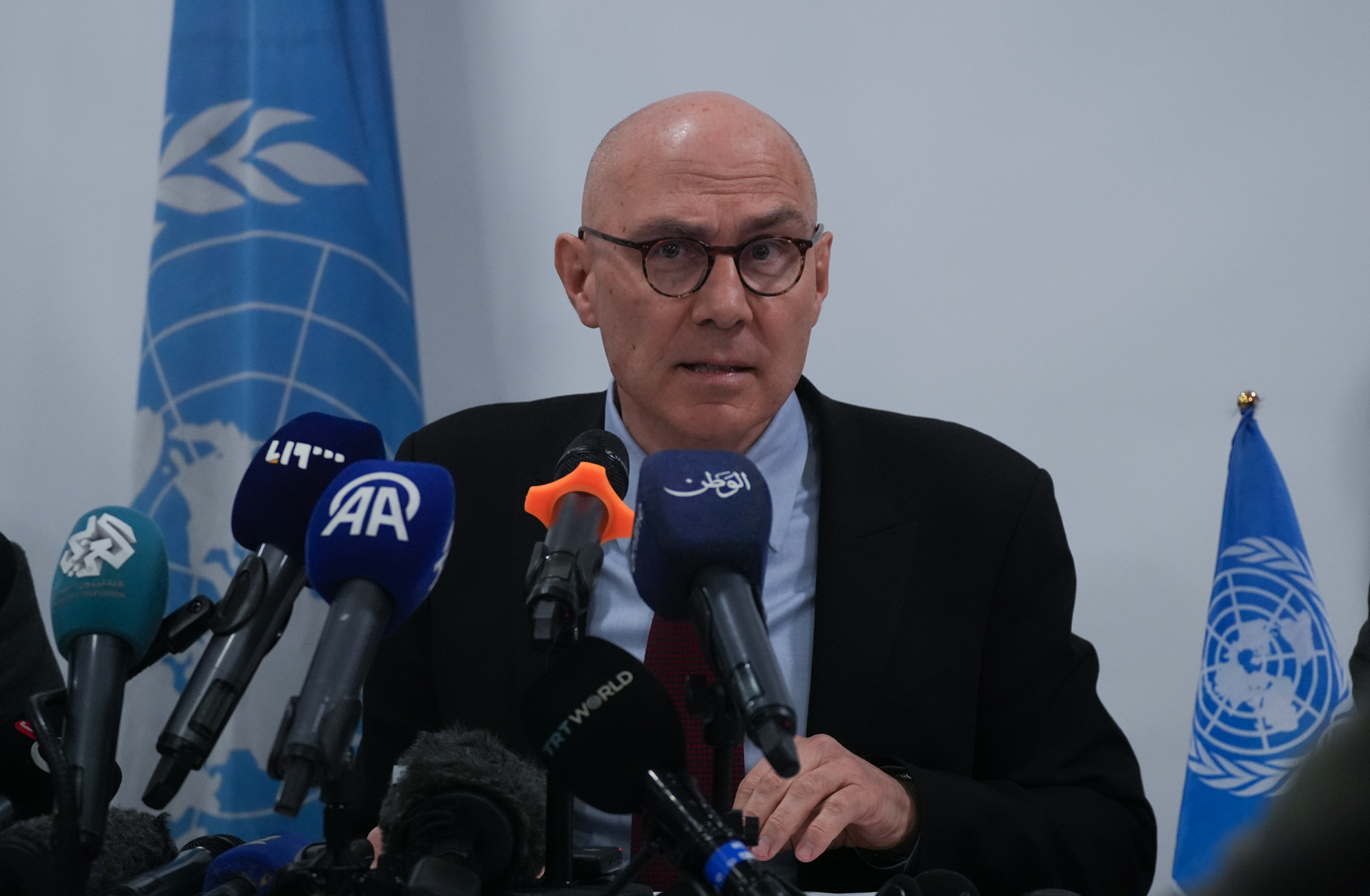 El alto comisionado de Derechos Humanos de la ONU, Volker Turk, en una rueda de prensa en Siria, el 15 de enero de 2025.