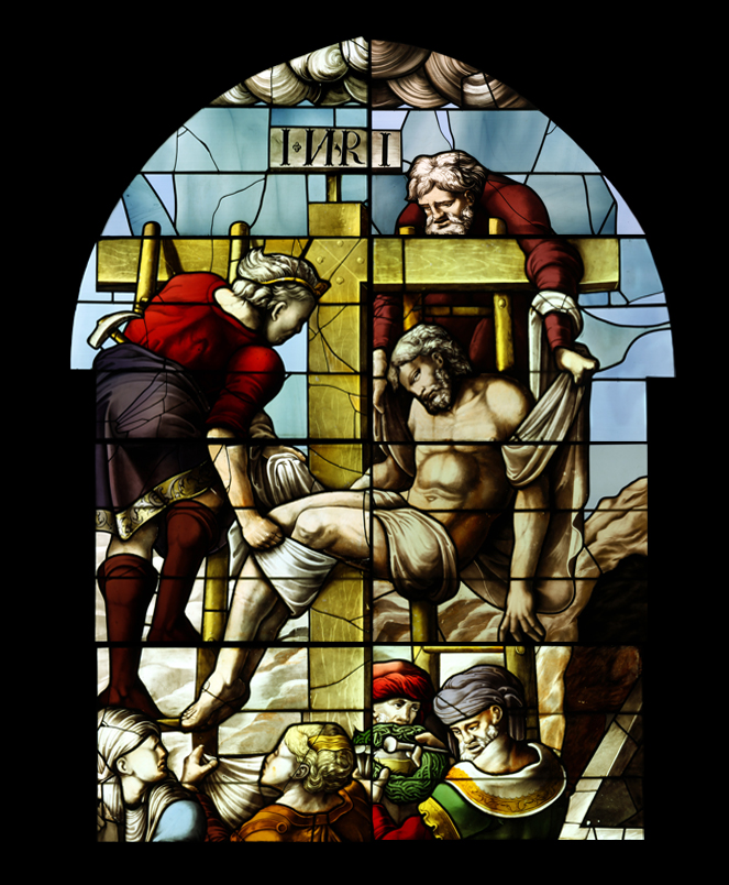 Vidriera restaurada por Muñoz de Pablos en la catedral de Segovia, en una imagen cedida por la empresa Vetraria.