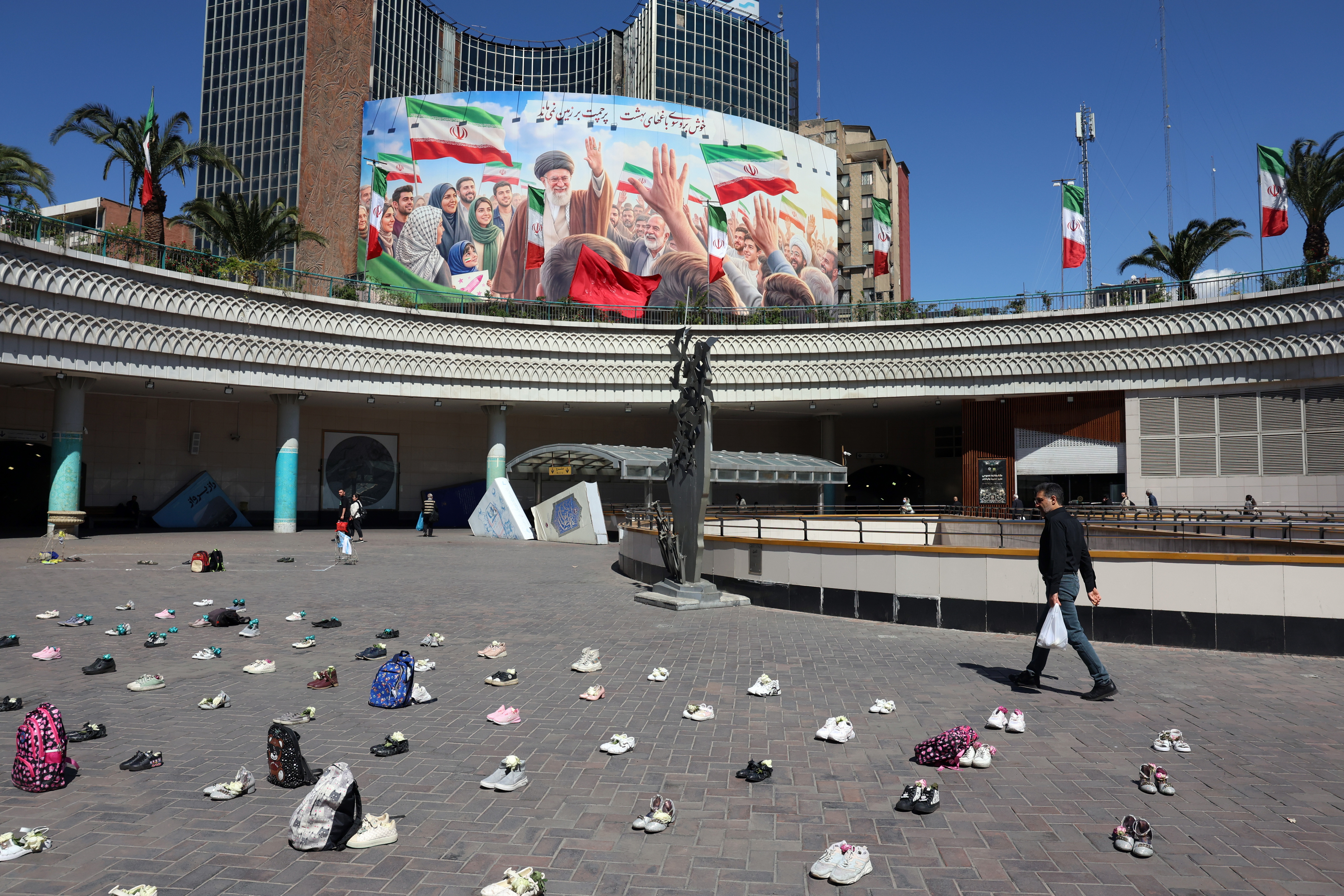 La instalación en la plaza Valiasr de Teherán, este miércoles. 