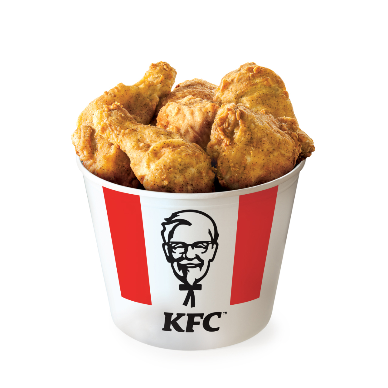 Cubo de pollo rebozado de KFC Kentucky Fried Chicken. 