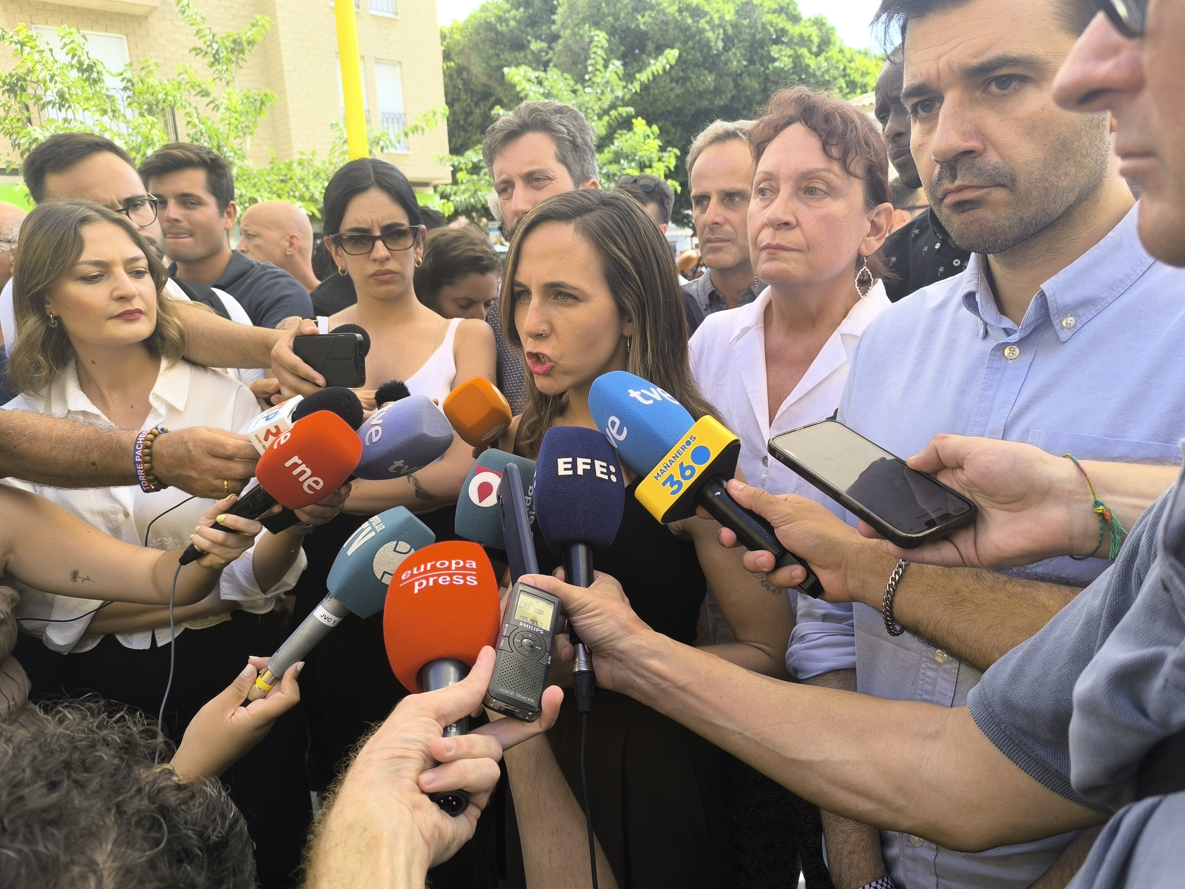La secretaria general y diputada de Podemos, Ione Belarra, en Torre Pacheco
EUROPA PRESS
15/07/2025