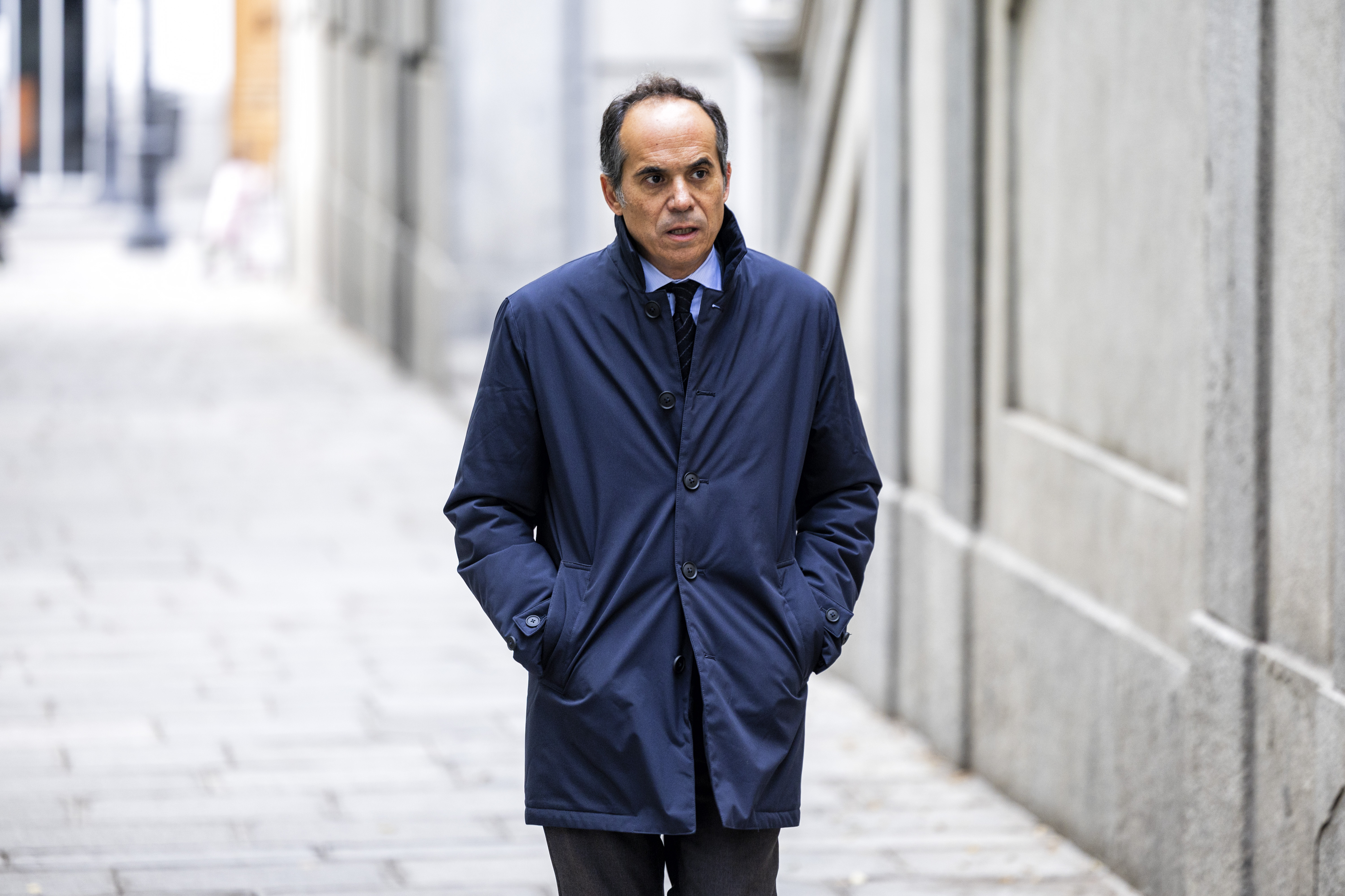 Francesc Vallés, jefe de oficina de comunicación de La Moncloa, este martes a su llegada al Tribunal Supremo. 