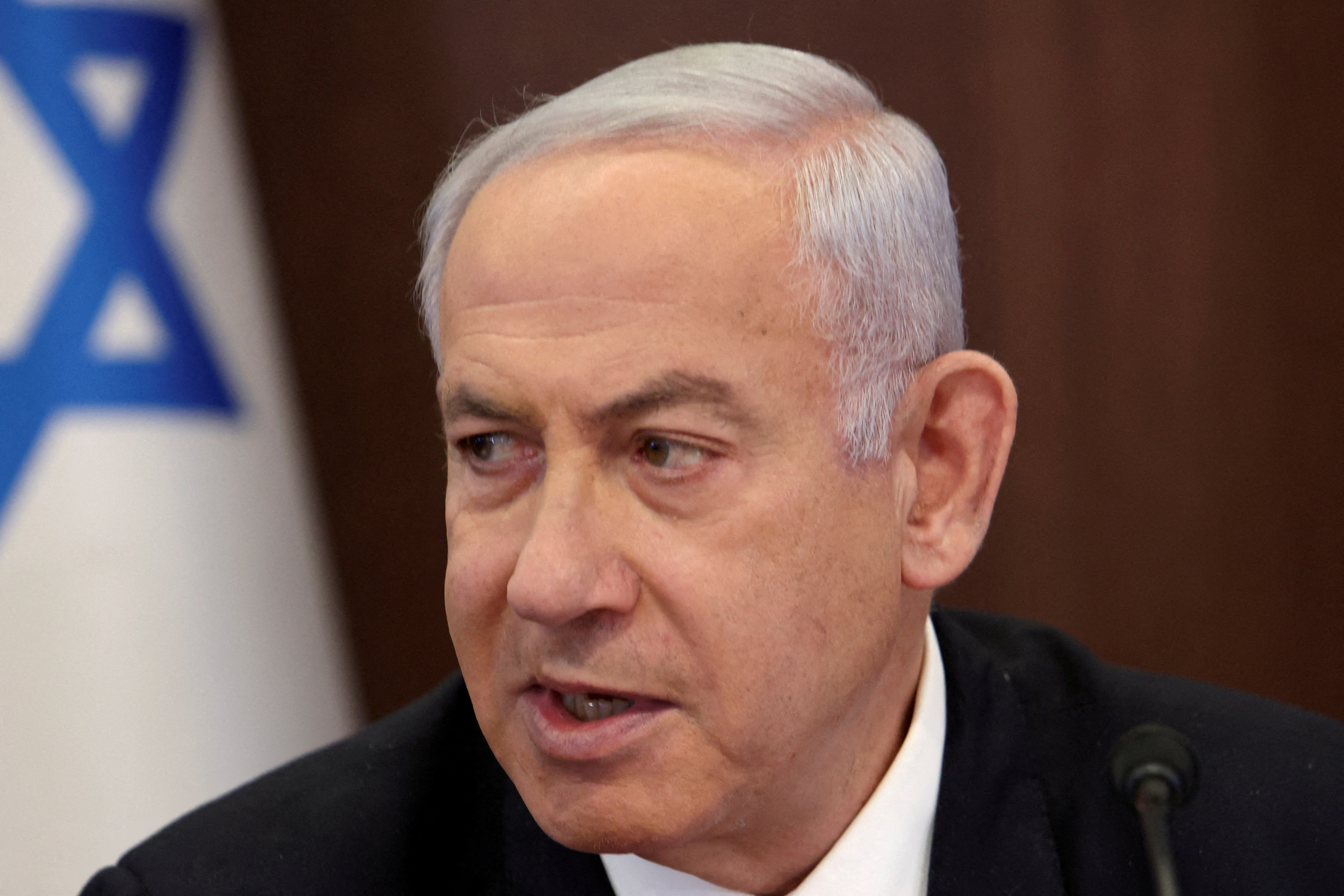 Benjamín Netanyahu, en la reunión semanal del consejo de ministros, el domingo en Jerusalén. 