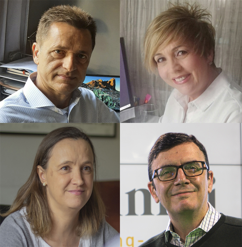 Desde arriba, Celestino González, Margarita Portillo, Carmen Morando y Benito Vera, exdirectivos de grandes corporaciones que crearon una empresa tras ser despedidos.