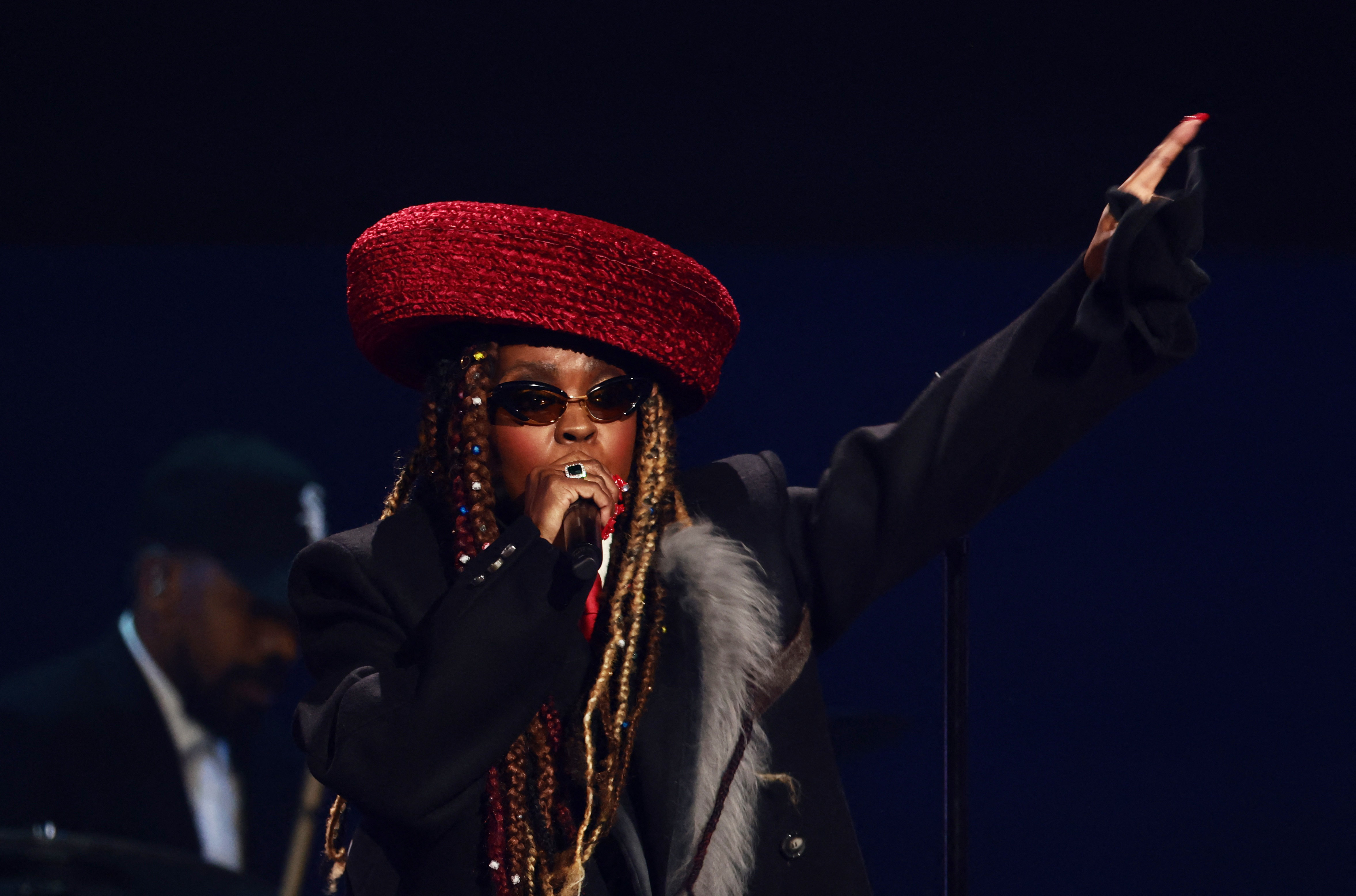 Soccer Football - FIFA World Cup 2026 - FIFA World Cup 2026 Draw - John F. Kennedy Center for the Performing Arts, Washington, D.C., U.S. - December 5, 2025
Musician Lauryn Hill performs during the FIFA World Cup 2026 Draw REUTERS/Evelyn Hockstein