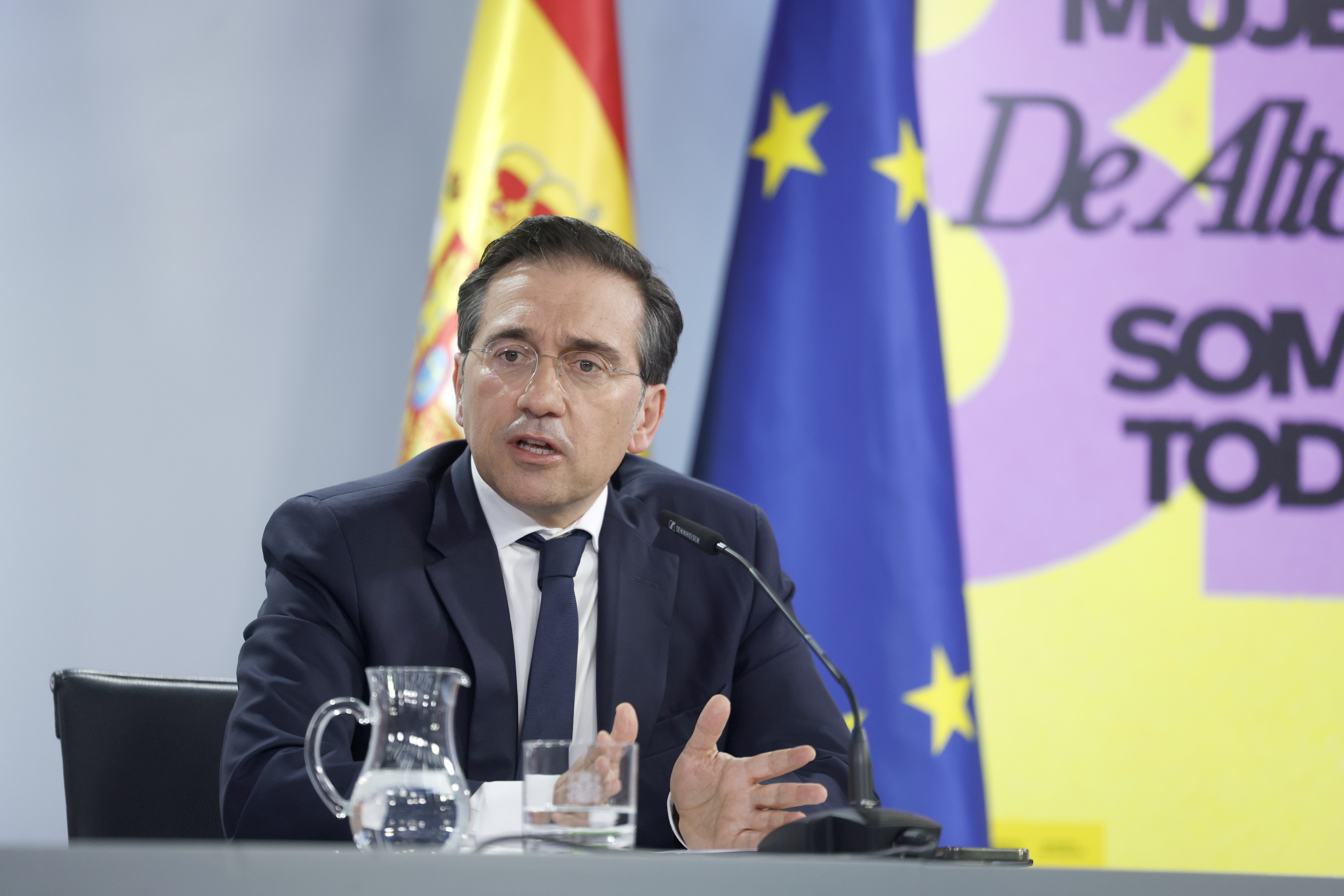 José Manuel Albares en la rueda de prensa posterior al Consejo de Ministros.