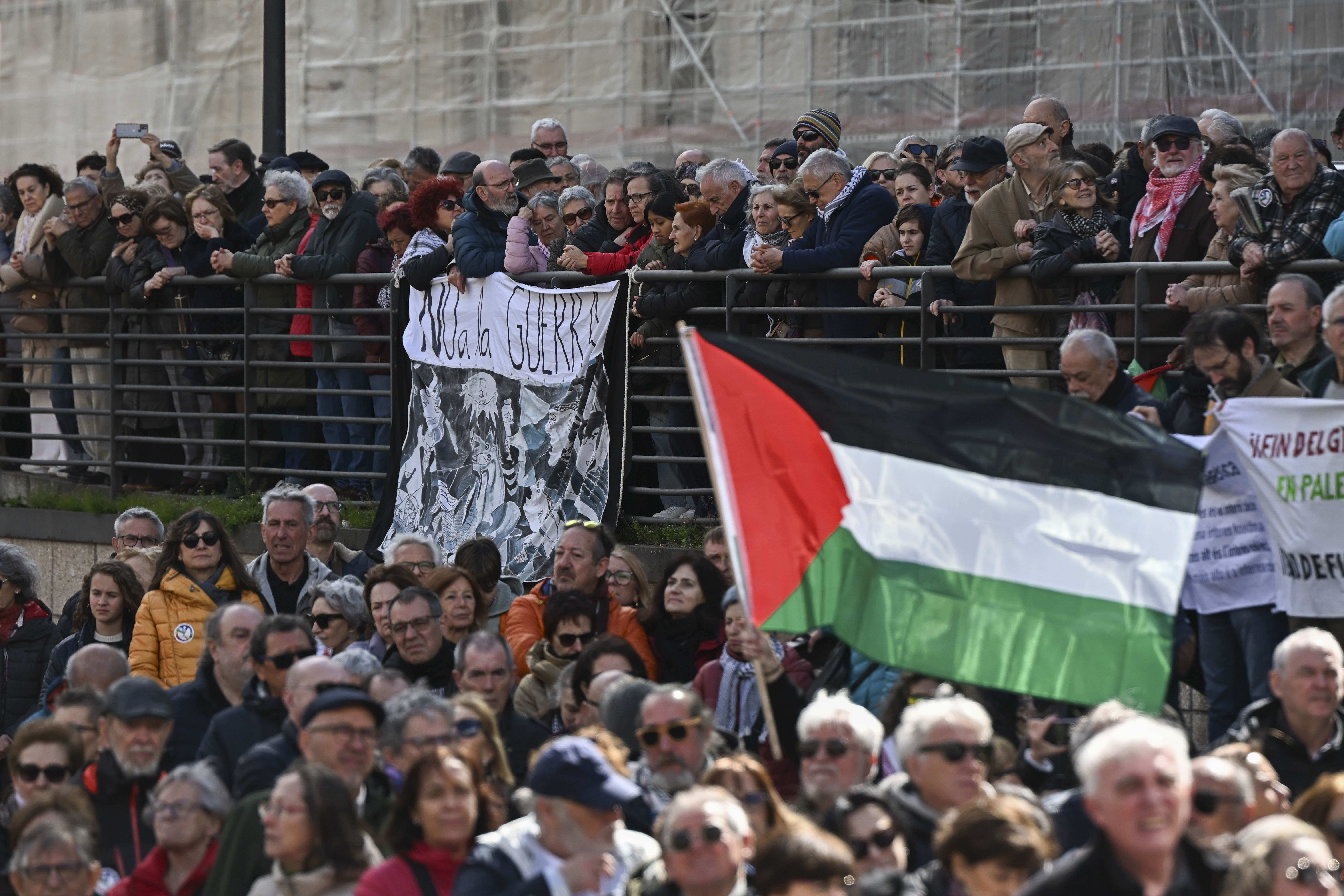 Concentración contra la guerra, este sábado en Madrid.